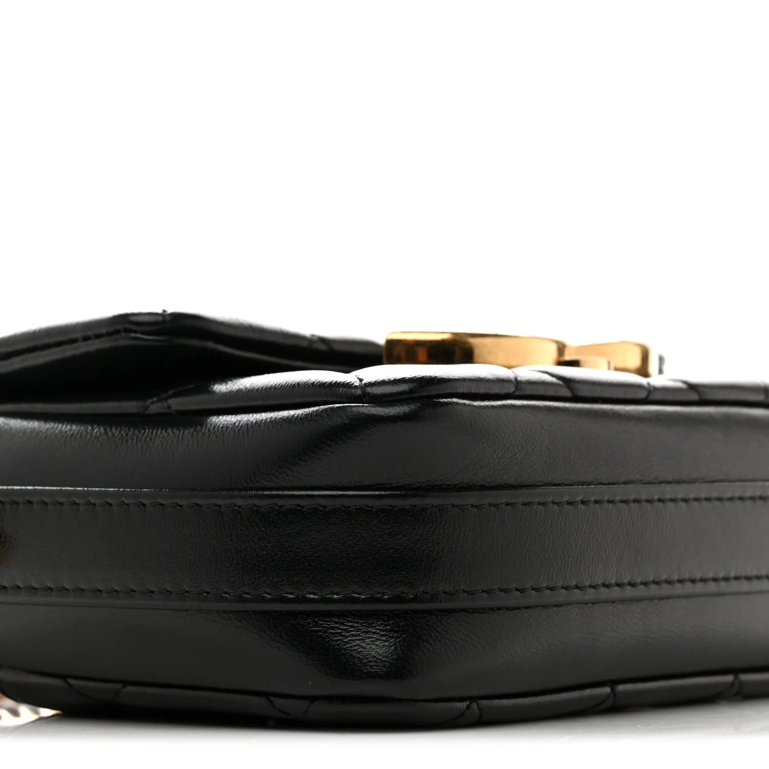 Shiny Crumpled Lambskin Quilted Mini Giant CC Flap Black - Image 10