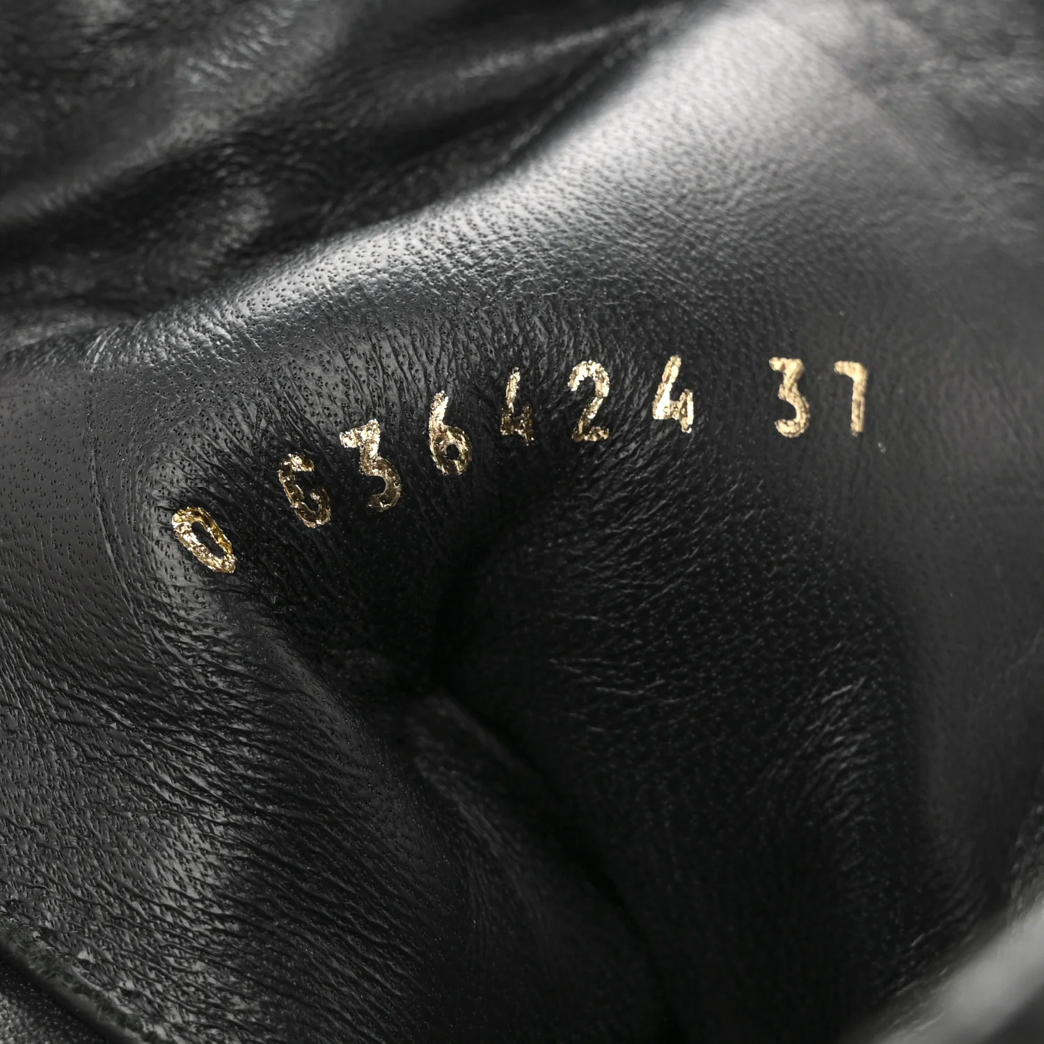 Shiny Goatskin Calfskin Quilted Lace Up Combat Boots 37 Black - Image 9
