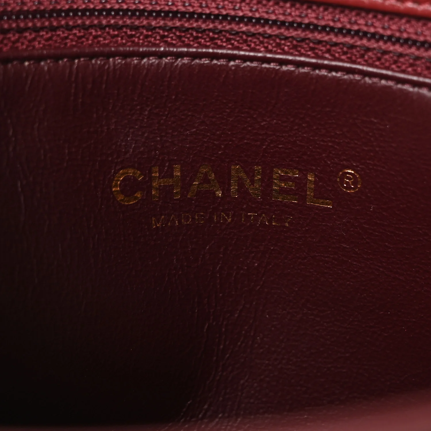 Shiny Goatskin Diagonal Quilted Medium Flap Burgundy - Image 6