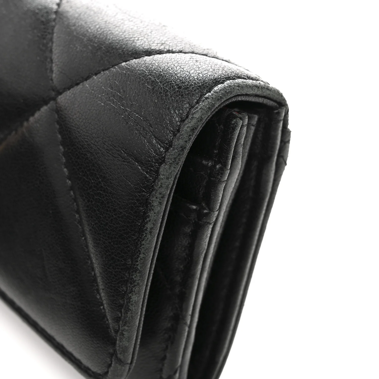 Shiny Goatskin Quilted Chanel 19 Flap Wallet Black - Image 10