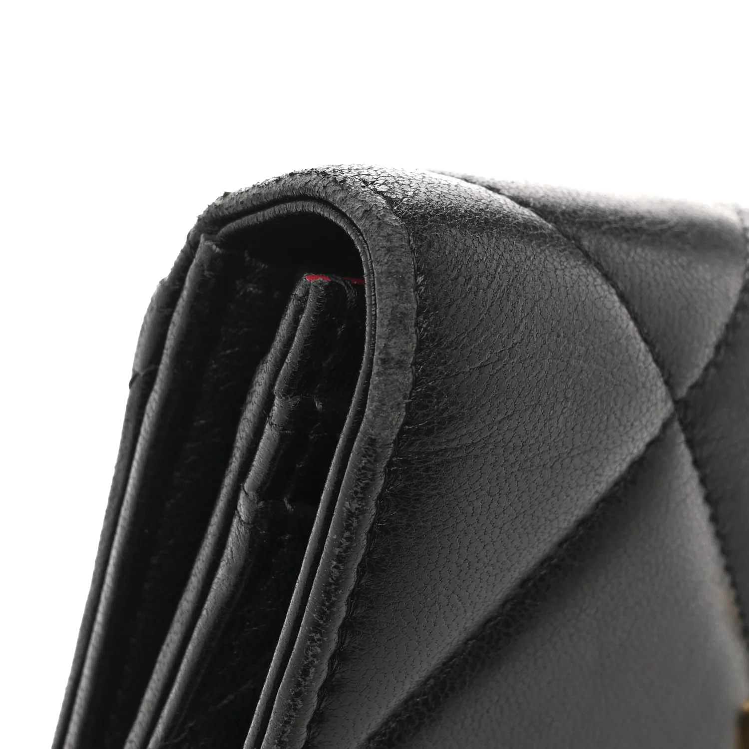 Shiny Goatskin Quilted Chanel 19 Flap Wallet Black - Image 9