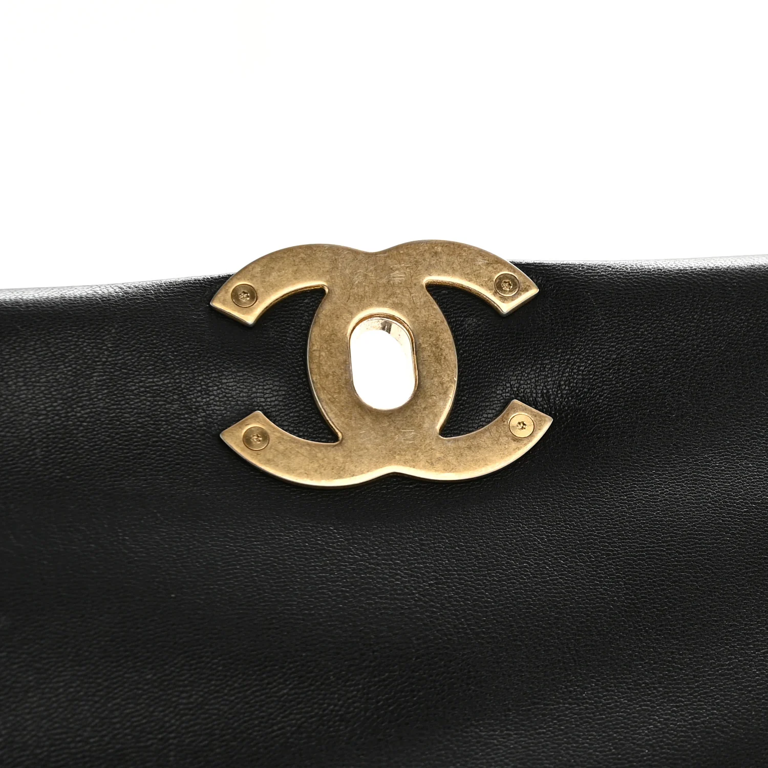 Shiny Goatskin Quilted Large Chanel 19 Flap Black - Image 11