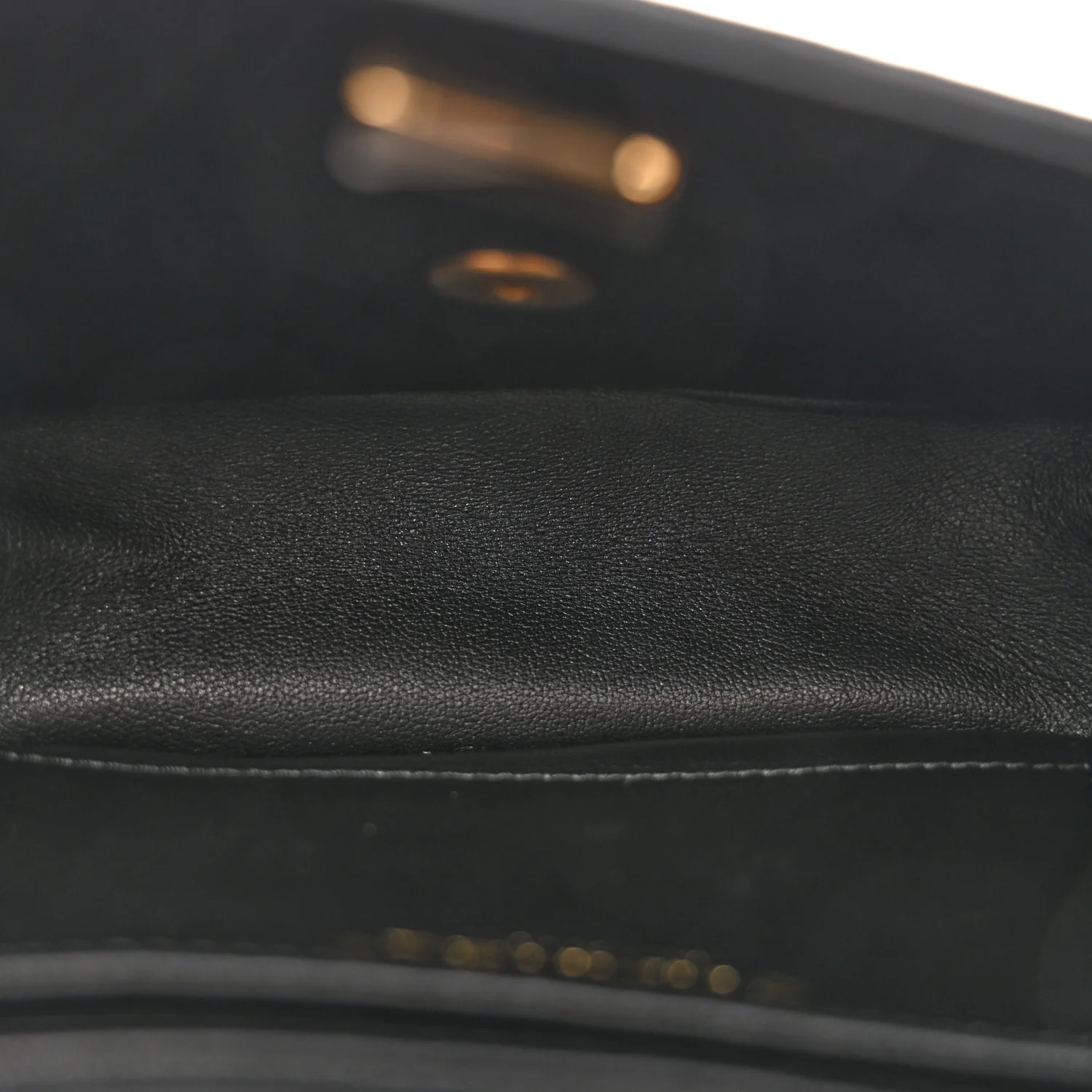 Shiny Goatskin Quilted Mini Chain Strap Flap Black - Image 9