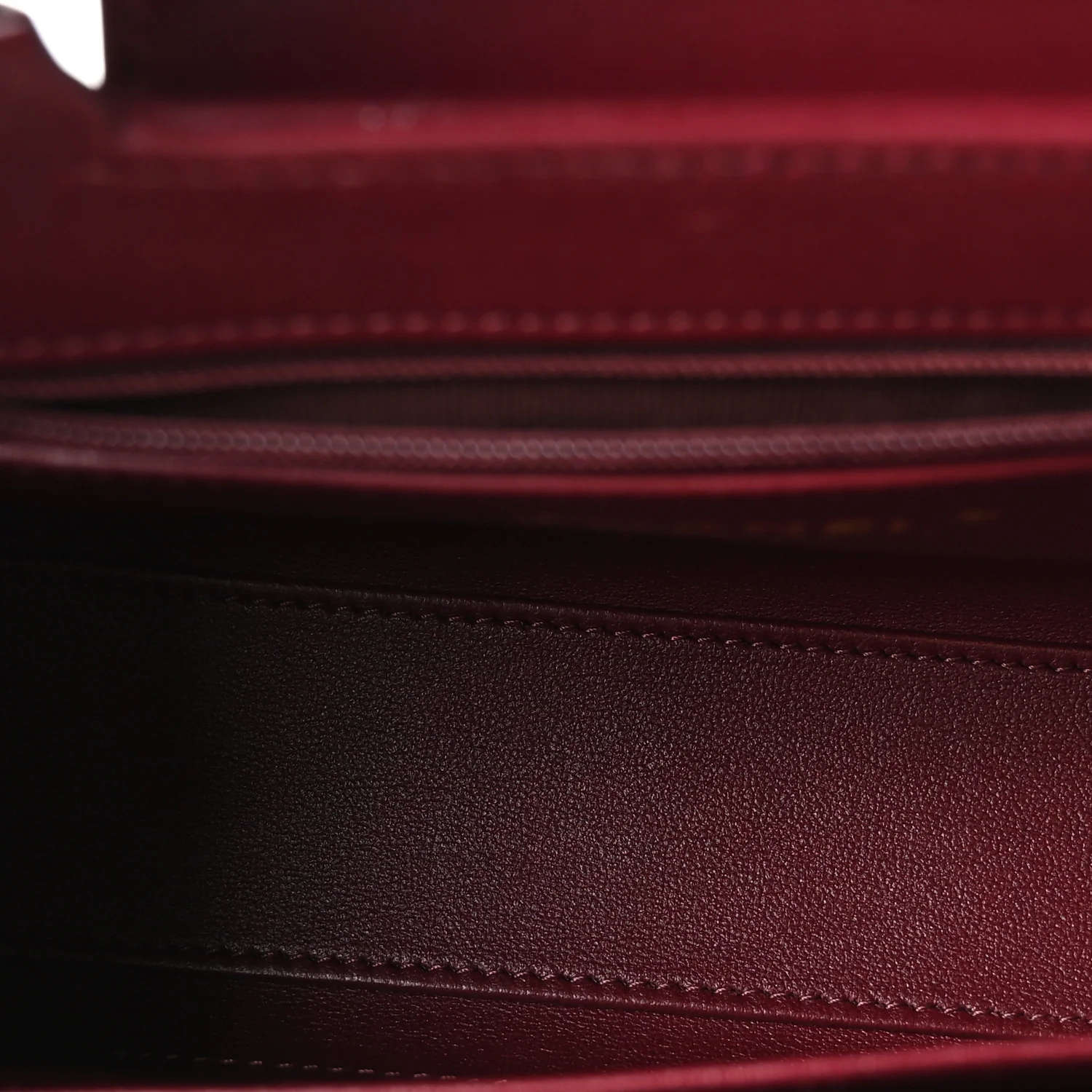 Shiny Lambskin Chevron Quilted Nano Kelly Shopper Dark Burgundy - Image 5