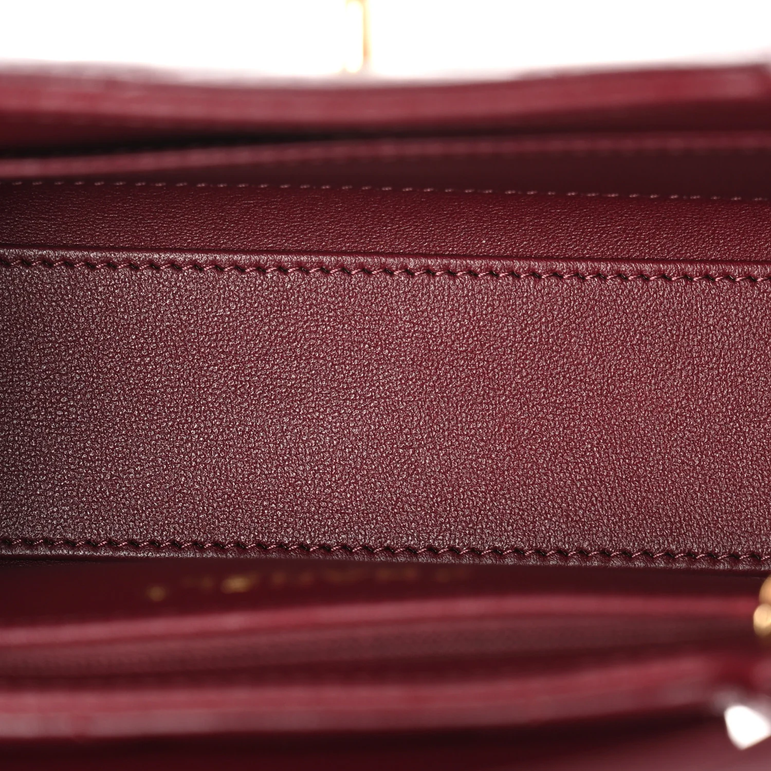 Shiny Lambskin Chevron Quilted Nano Kelly Shopper Dark Burgundy - Image 5