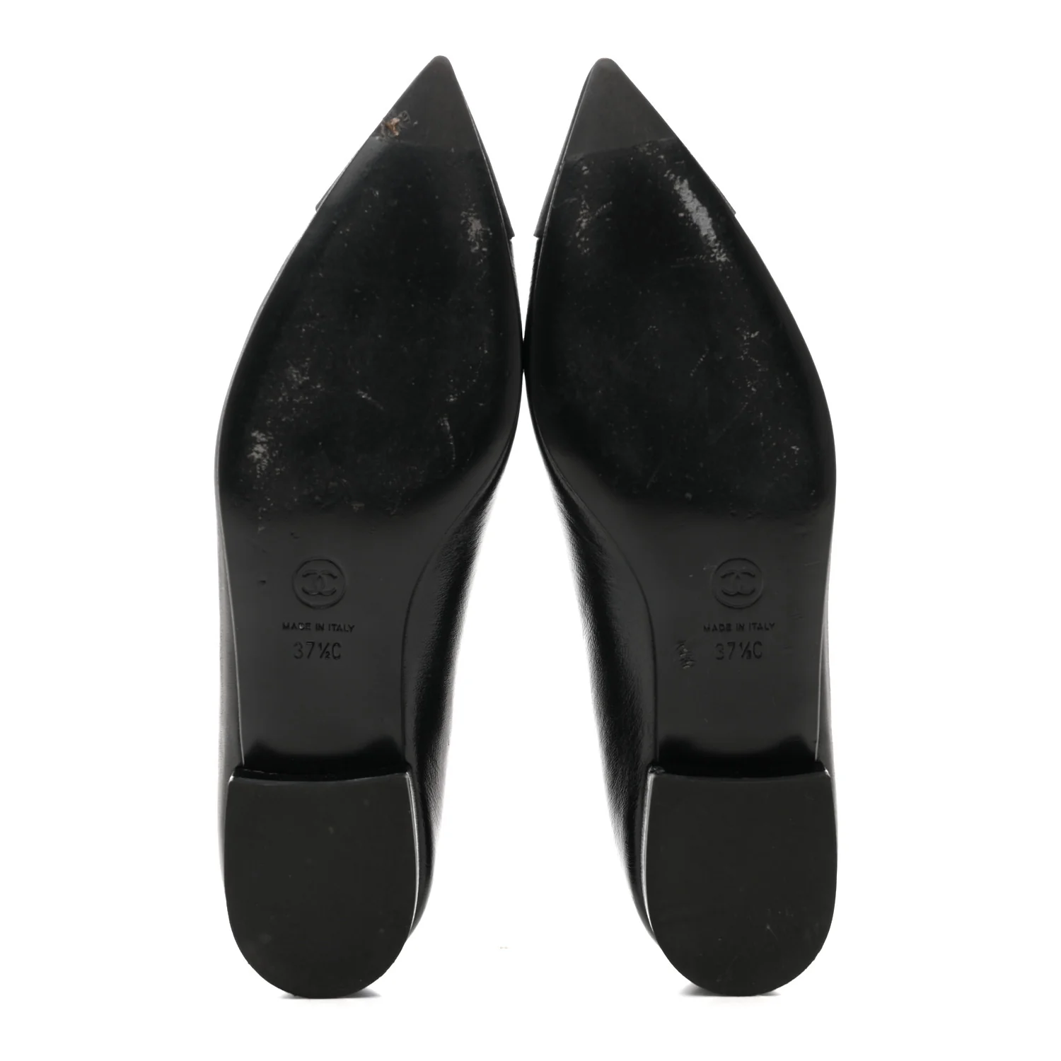 Shiny Lambskin Grosgrain Pearl Mary Jane Flats 37.5 Black - Image 6