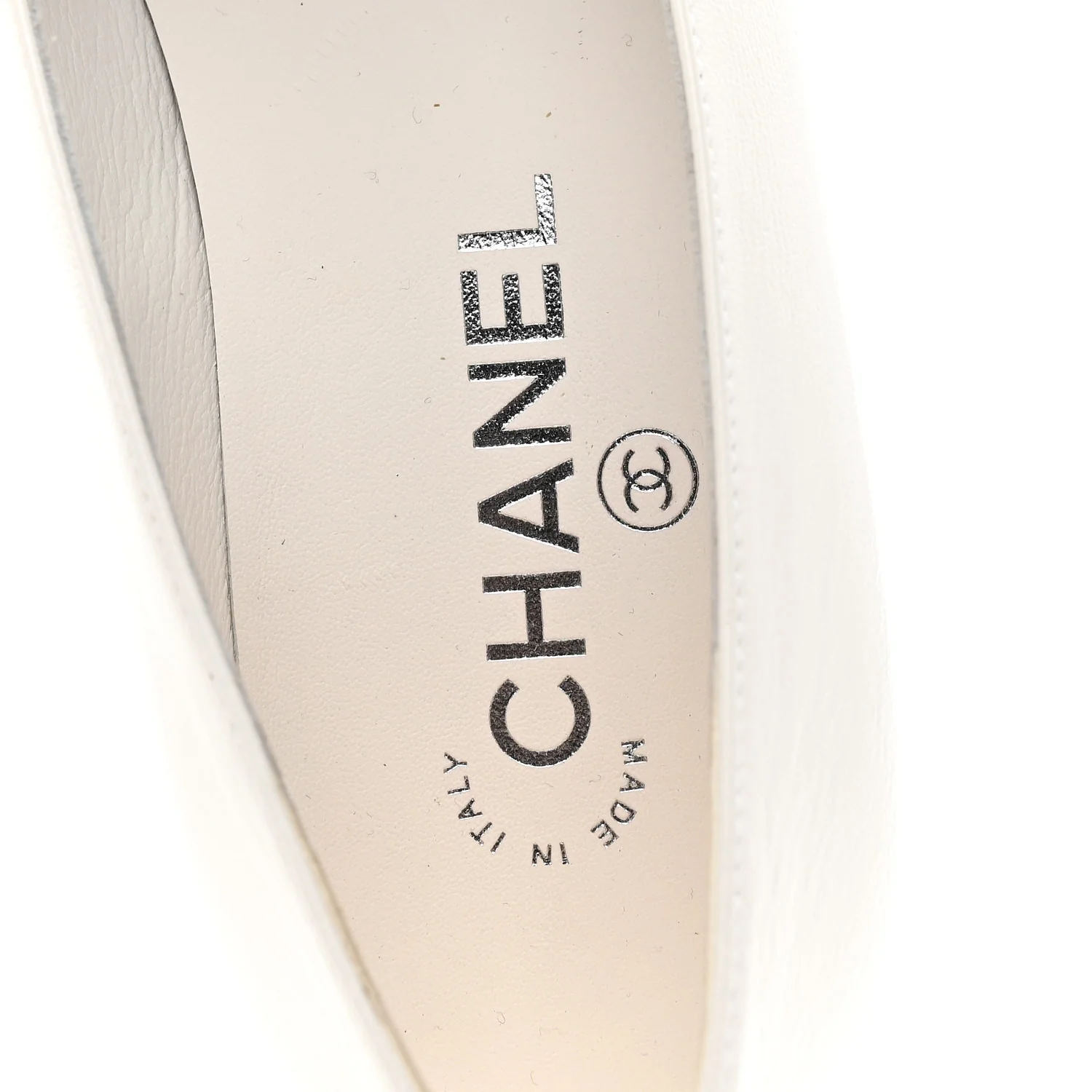 Shiny Lambskin Grosgrain Pearl Mary Janes Flats 38 White Black - Image 8