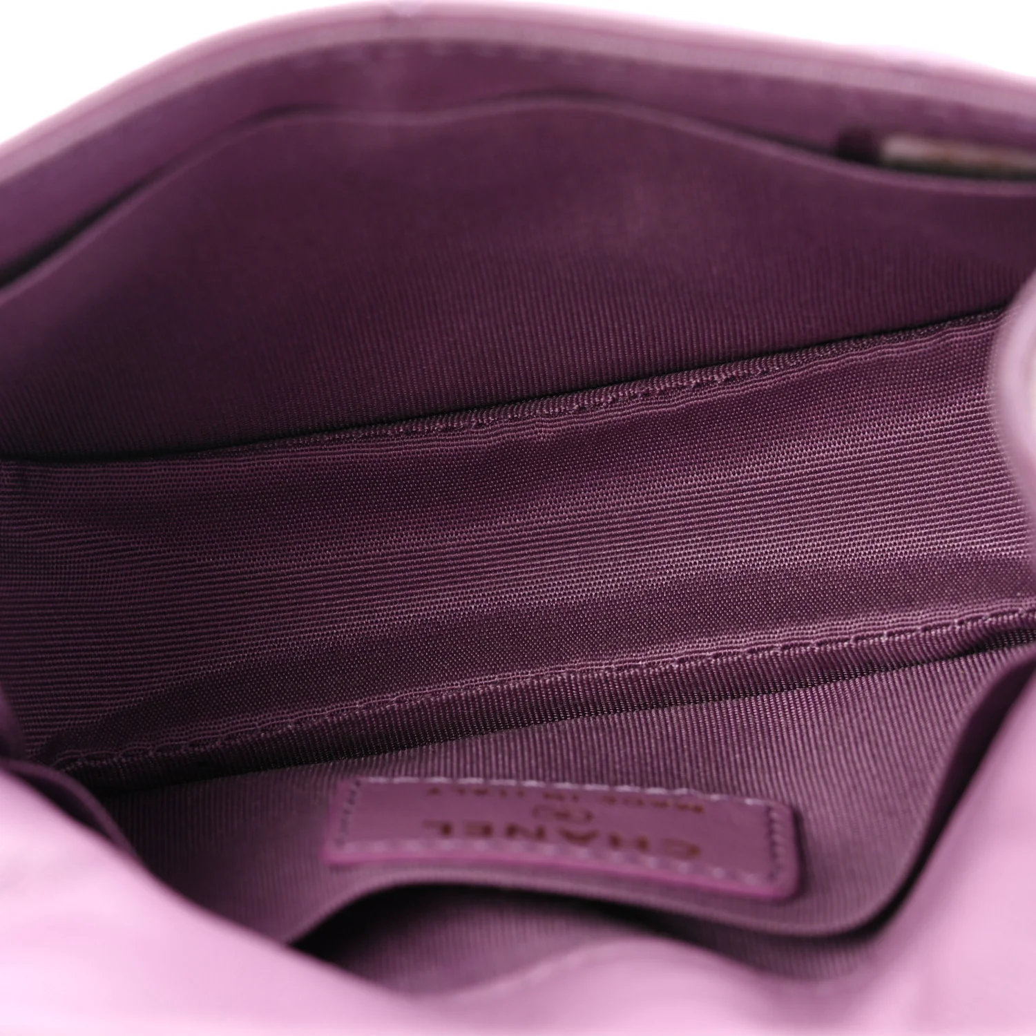 Shiny Lambskin Quilted Extra Mini Flap Purple - Image 5