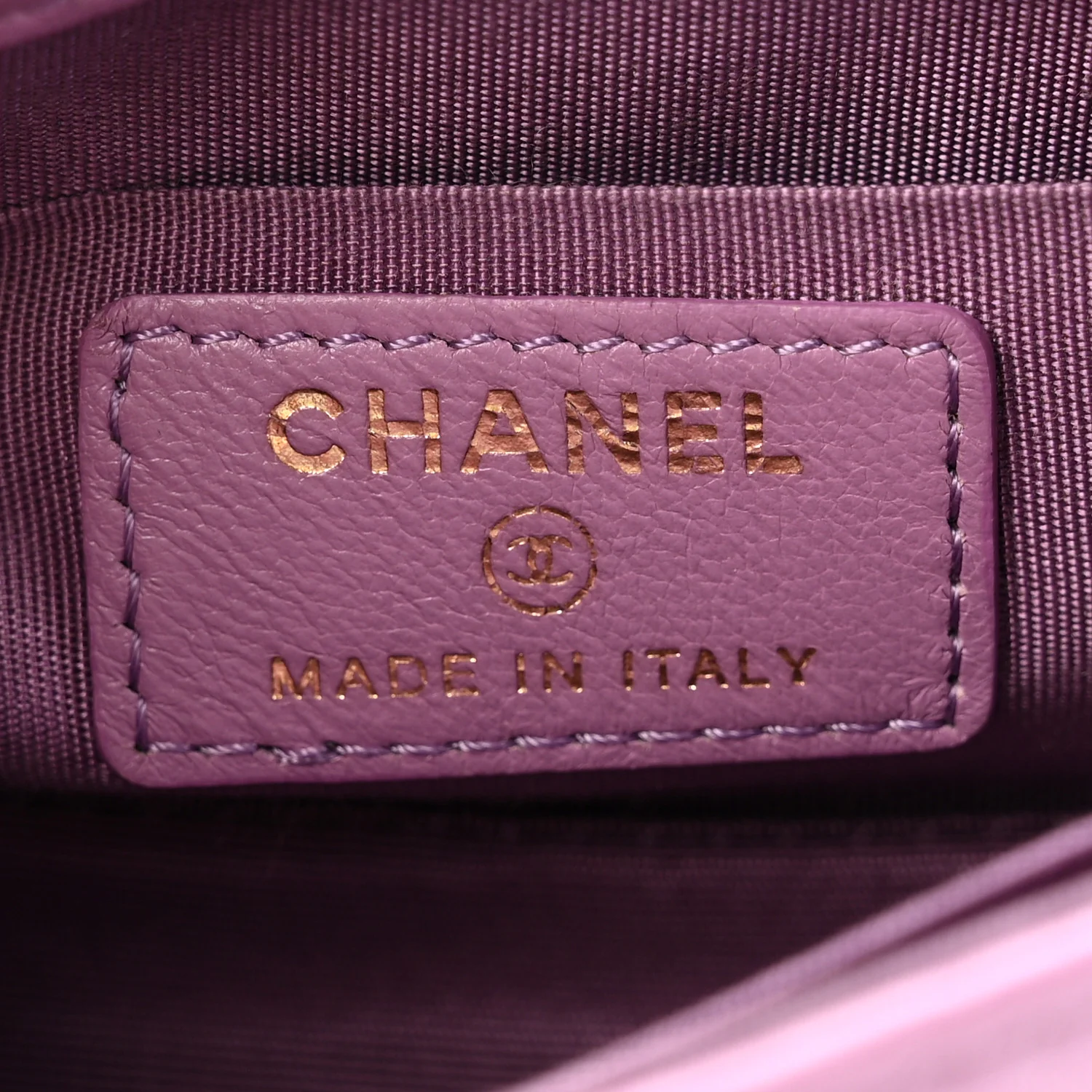 Shiny Lambskin Quilted Extra Mini Flap Purple - Image 6