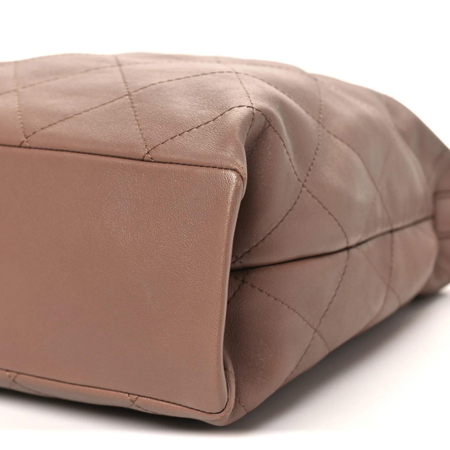 Shiny Lambskin Quilted Maxi Hobo Brown - Image 10