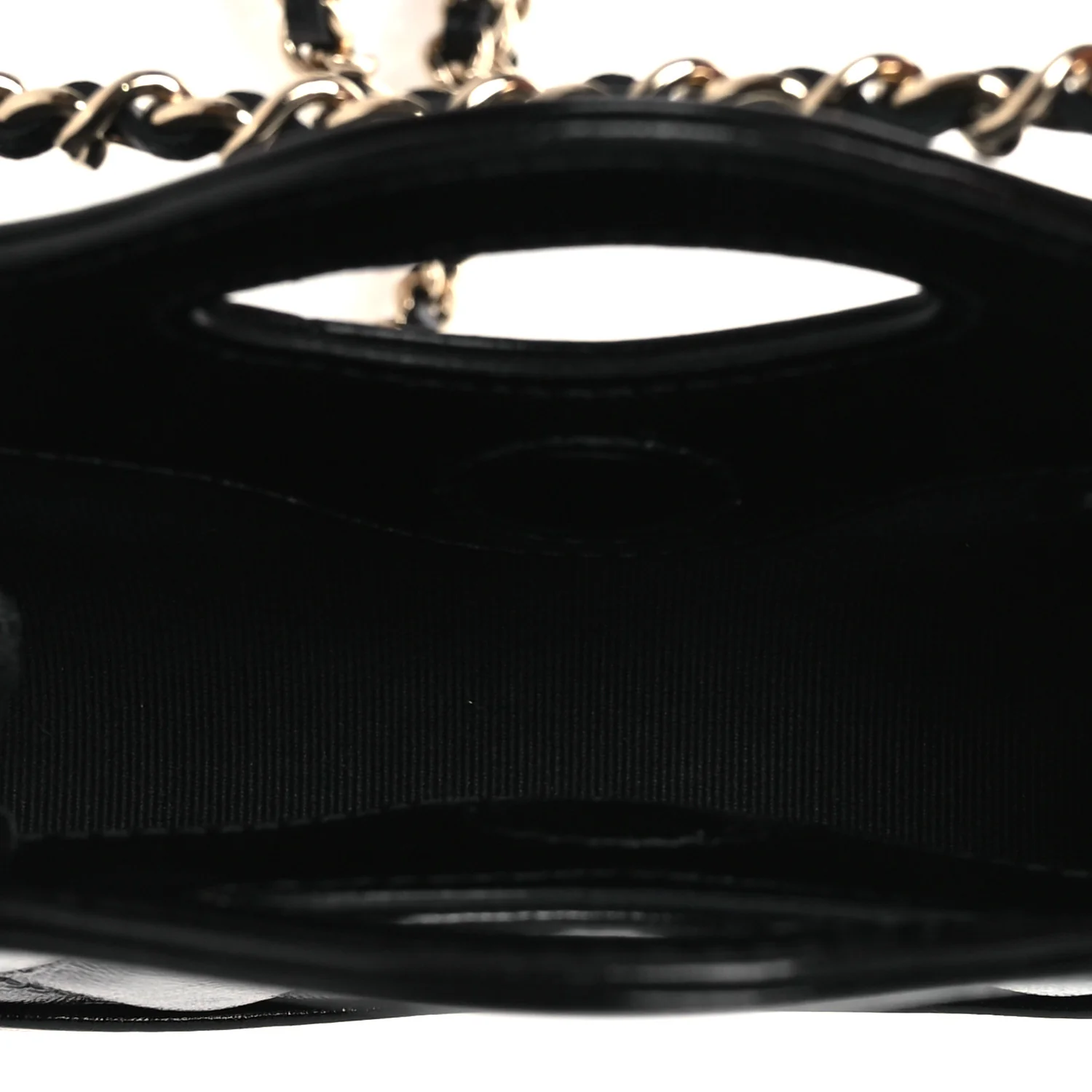 Shiny Lambskin Quilted Micro 31 Clutch With Chain Black - Image 5