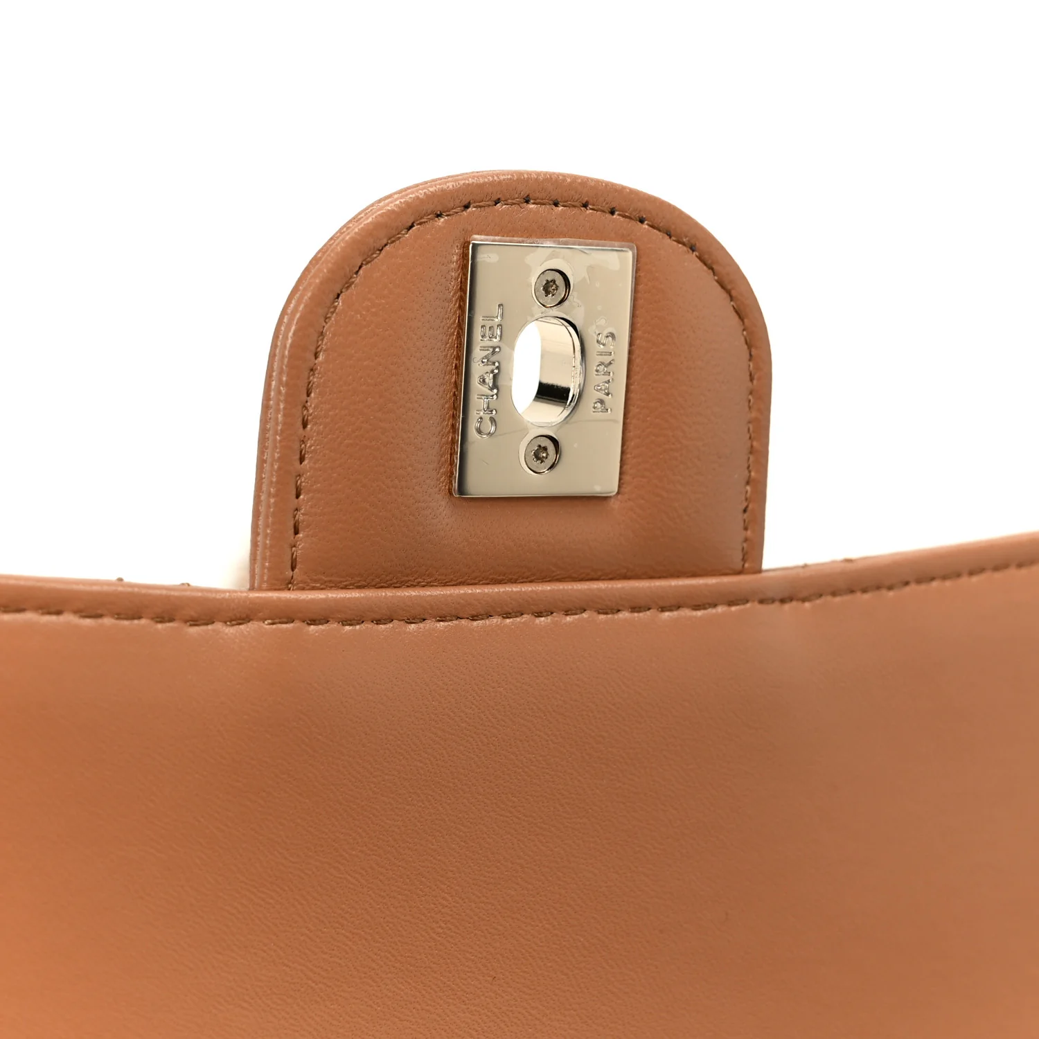 Shiny Lambskin Quilted Mini Flap Brown - Image 7