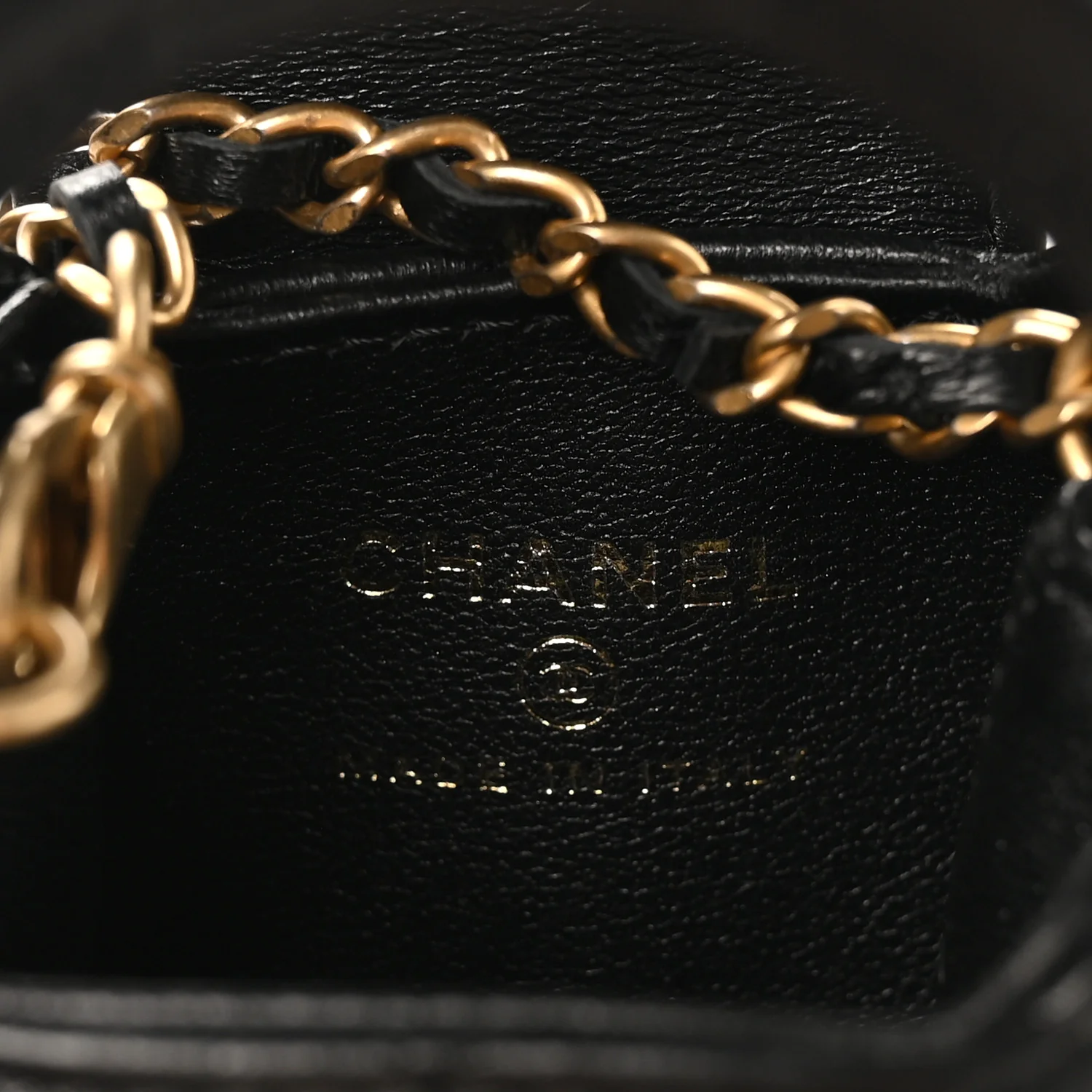 Shiny Lambskin Quilted Mini Kelly Bag Charm Black - Image 6