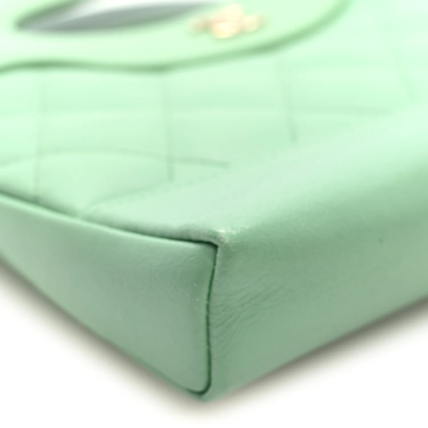 Shiny Lambskin Quilted Nano 31 Shopping Bag Green - Image 9