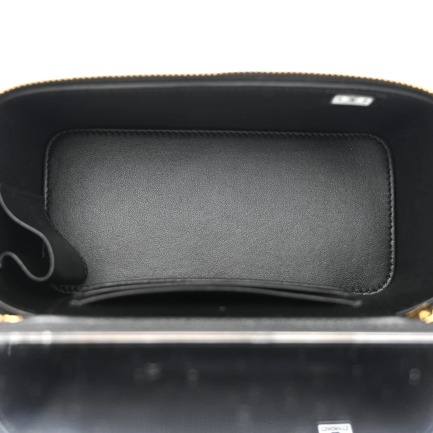 Shiny Lambskin Quilted Small Vanity Case With Chain Black - Image 5