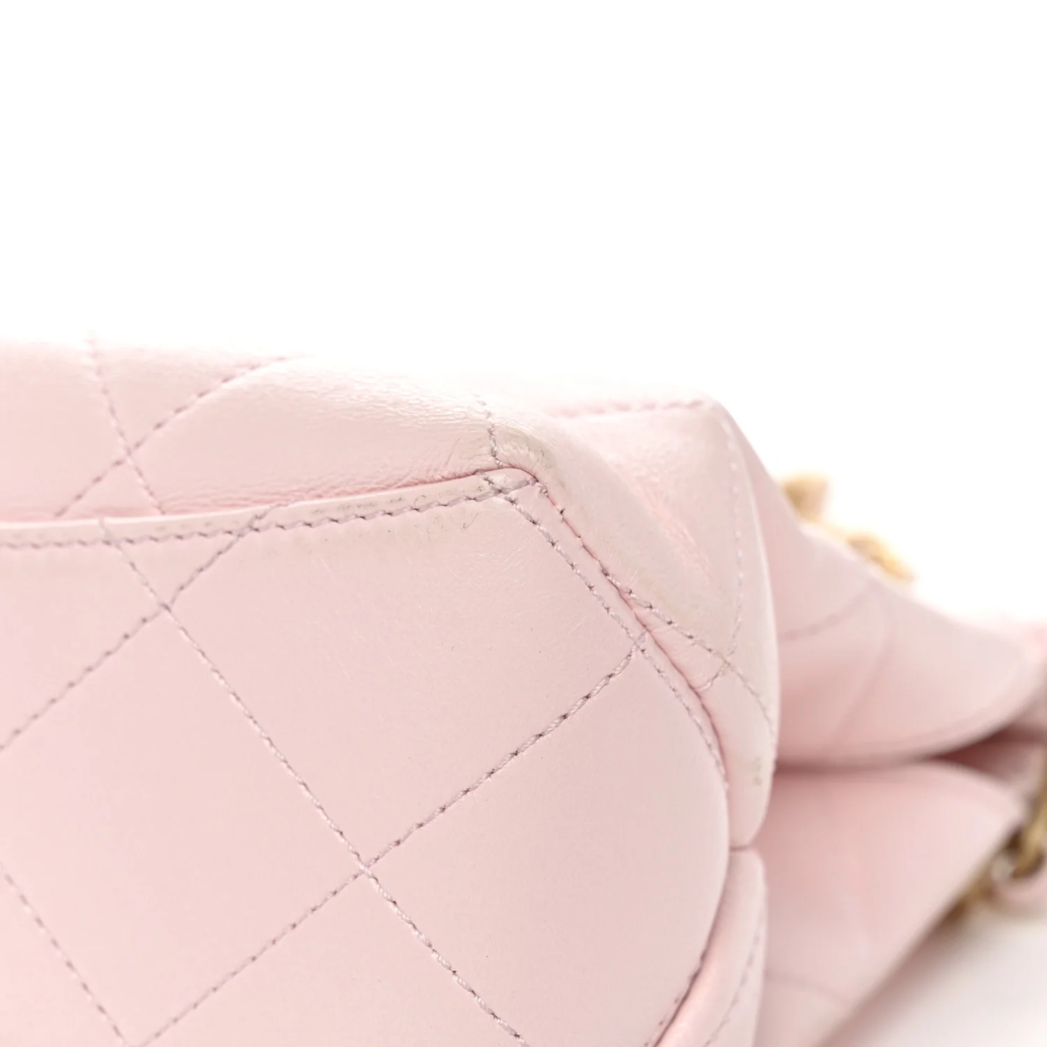 Shiny Lambskin Small Shopping Bag Light Pink - Image 10