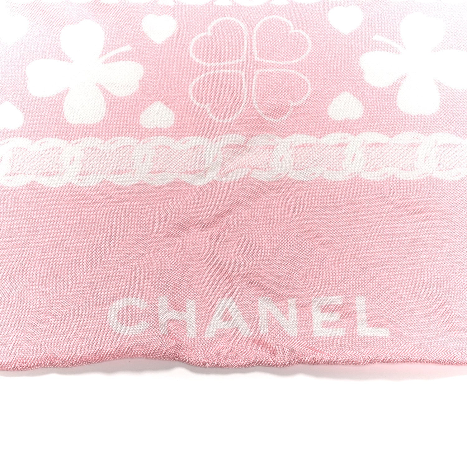 Silk CC Clover Scarf Pink - Image 2
