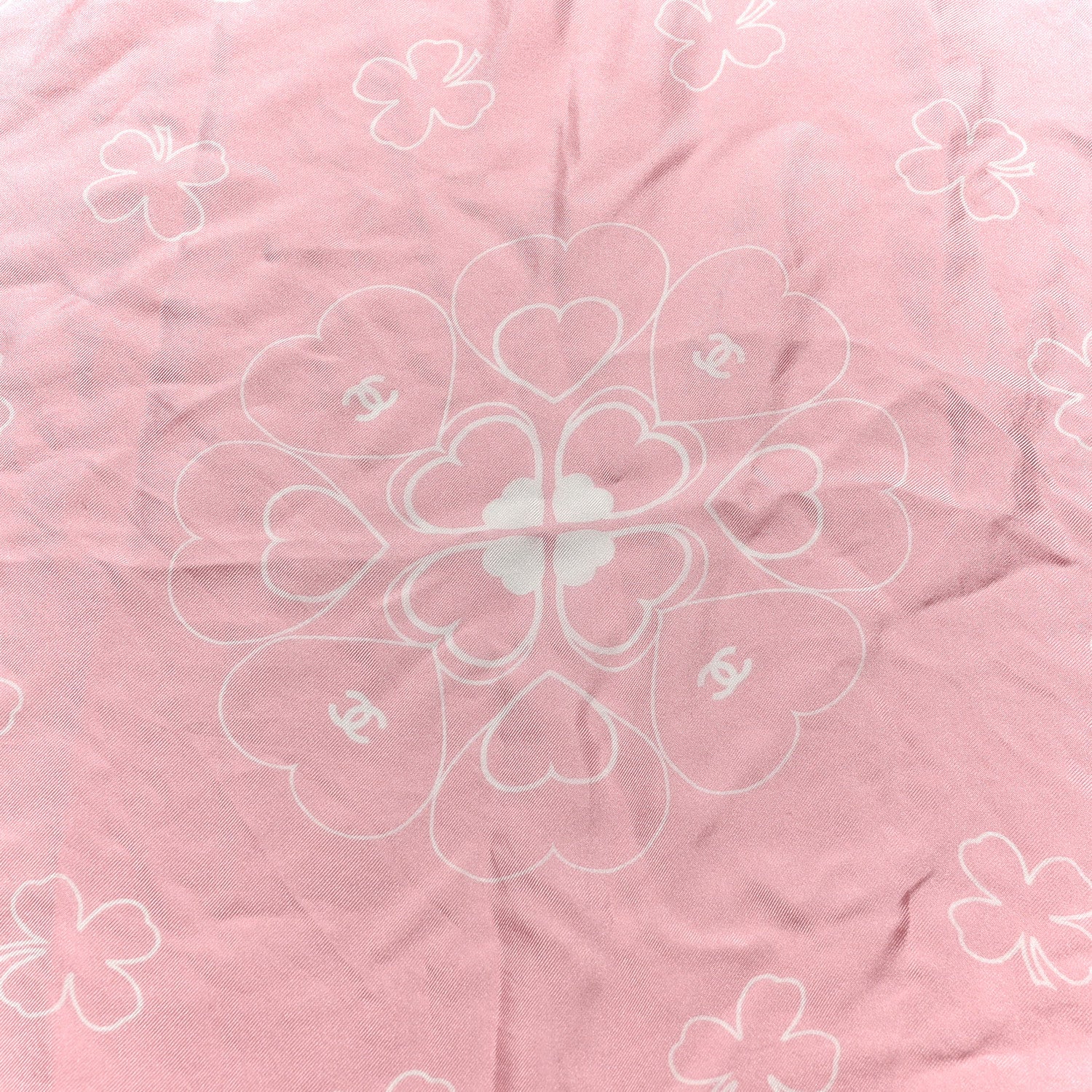 Silk CC Clover Scarf Pink - Image 3