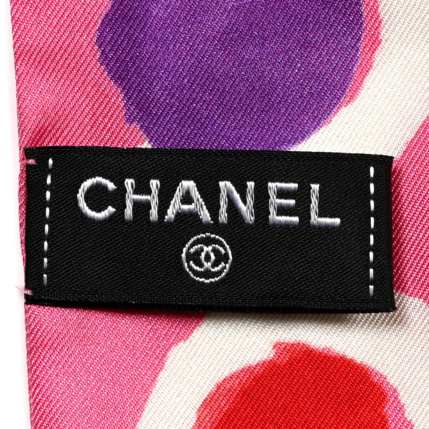 Silk CC Slim Bandeau Scarf Pink Multicolor - Image 3
