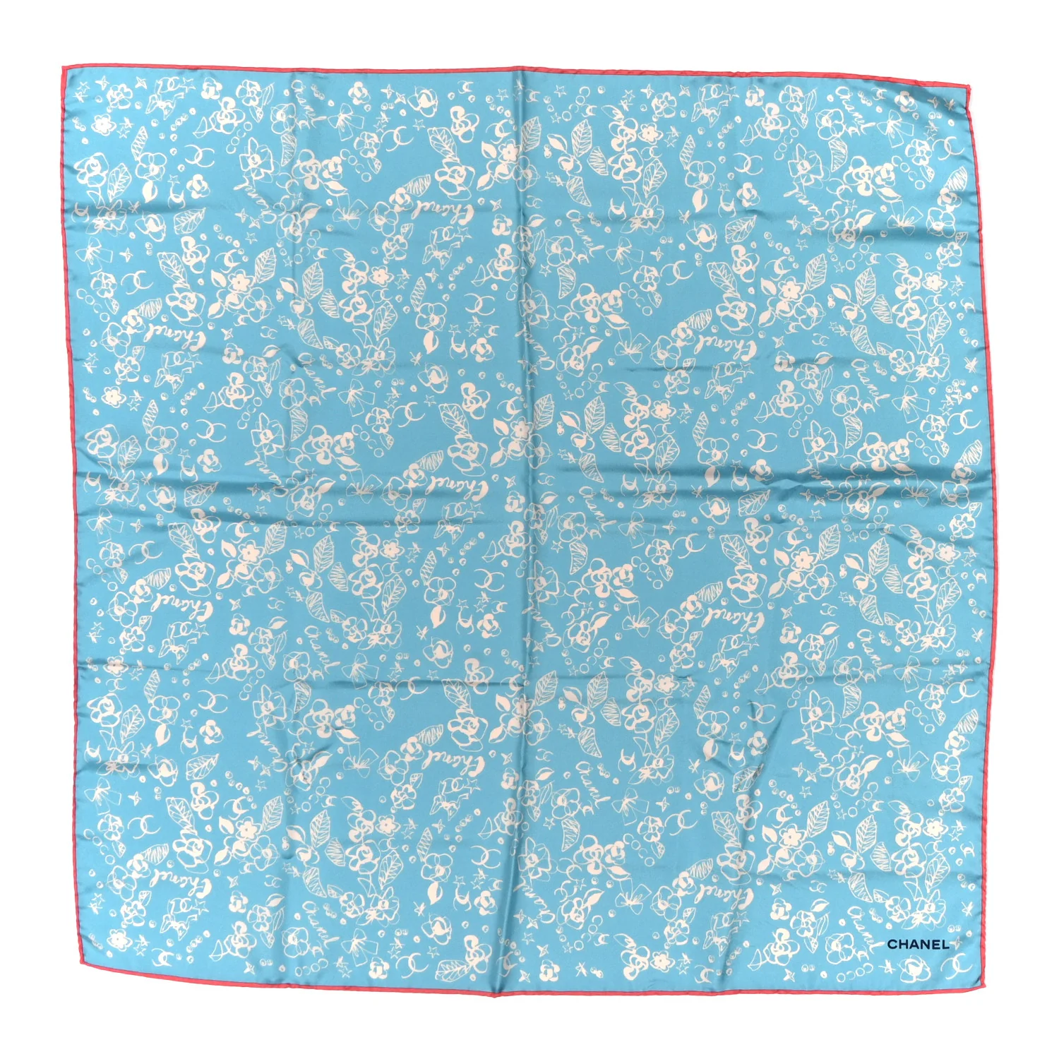 Silk CC Square Scarf Blue Multicolor