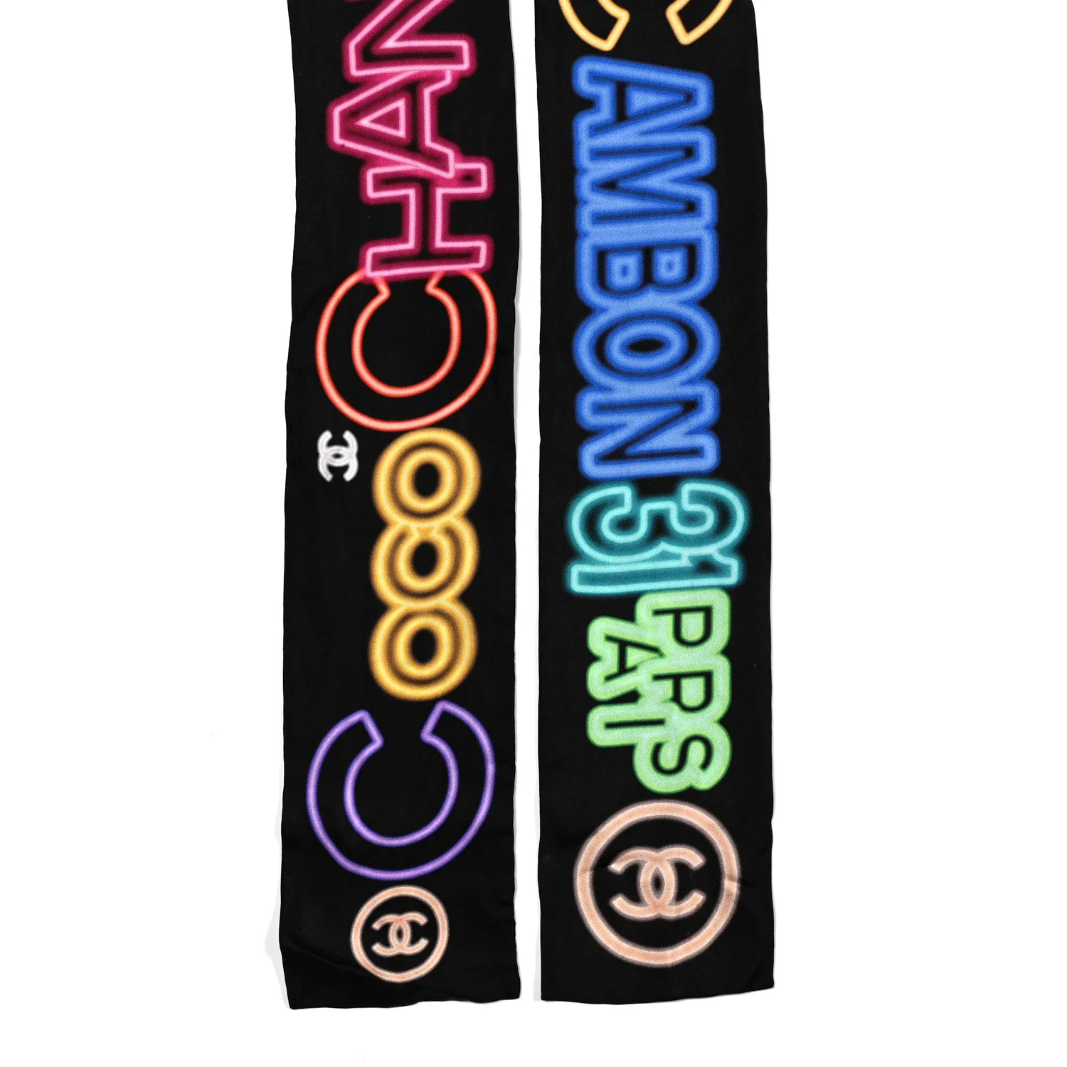 Silk Neon CC Bandeau Scarf Black Multicolor - Image 2