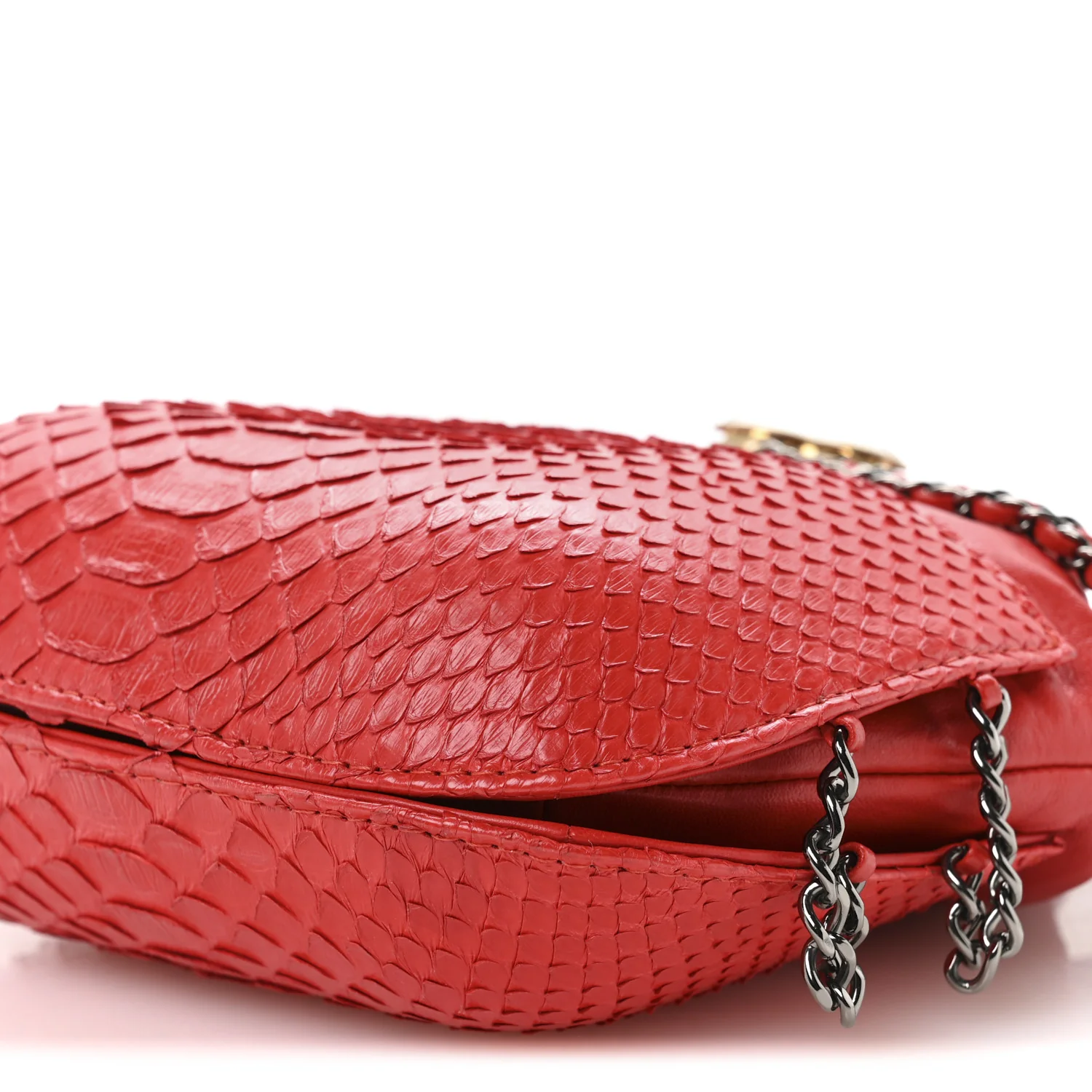 Snakeskin Calfskin Gabrielle Bucket Red - Image 10
