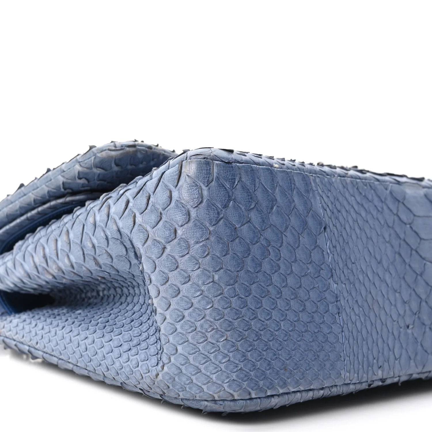 Snakeskin Jumbo Double Flap Light Blue - Image 16