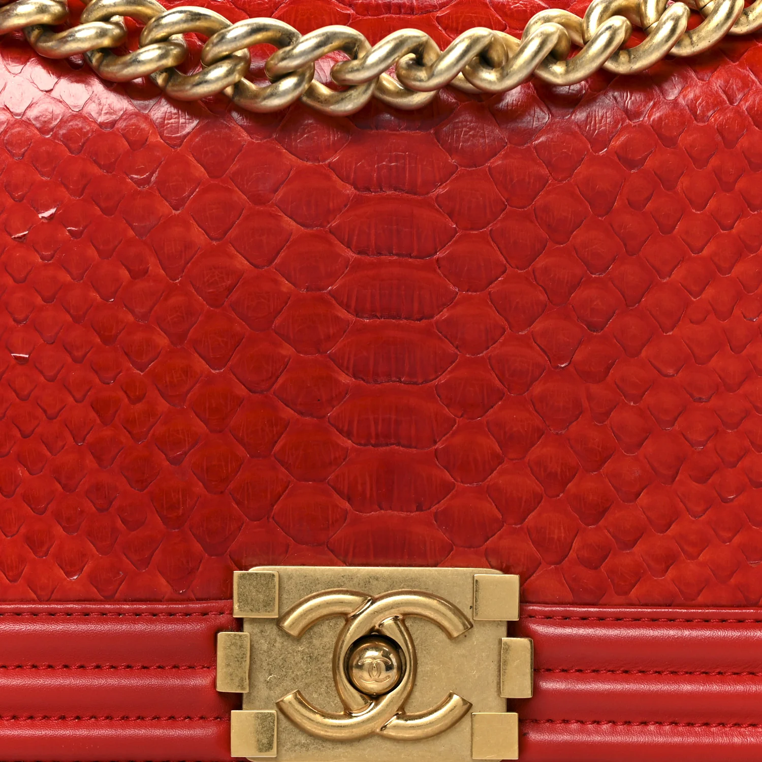 Snakeskin Medium Boy Flap Red - Image 8