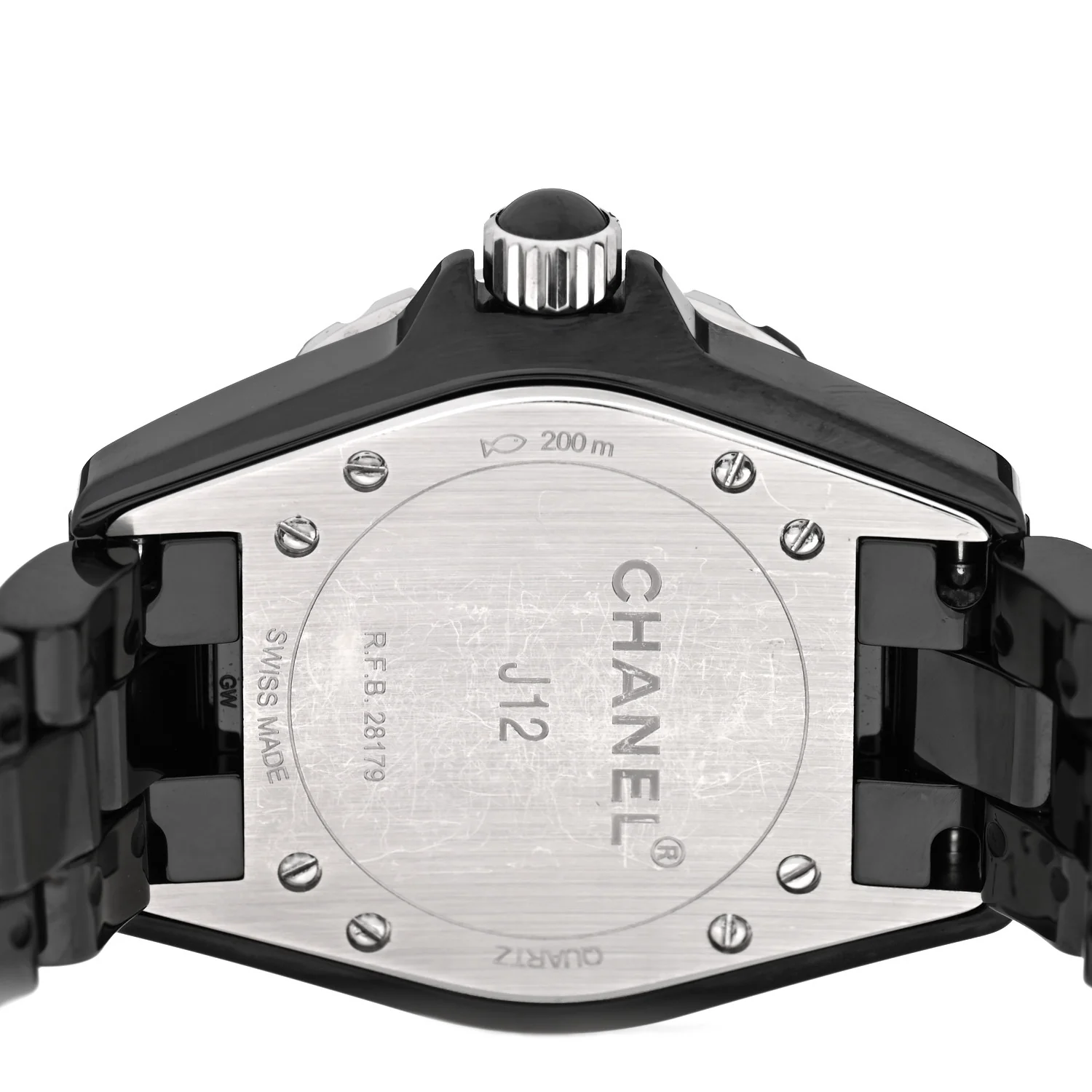 Stainless Steel Ceramic Diamond 33mm J12 Quartz Watch Black - Image 4