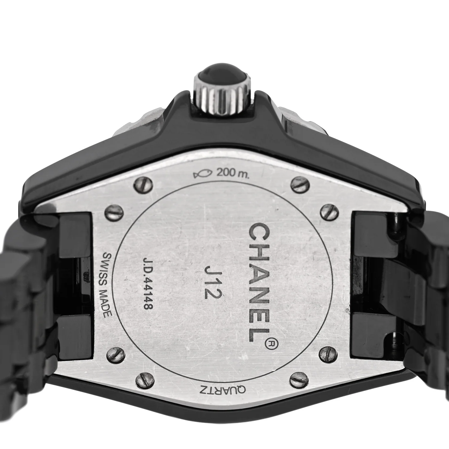 Stainless Steel Ceramic Diamond 33mm J12 Quartz Watch Black - Image 4
