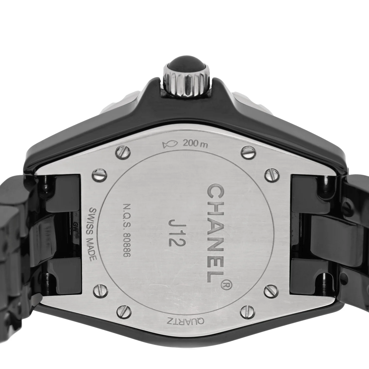 Stainless Steel Ceramic Diamond 33mm J12 Quartz Watch Black - Image 4