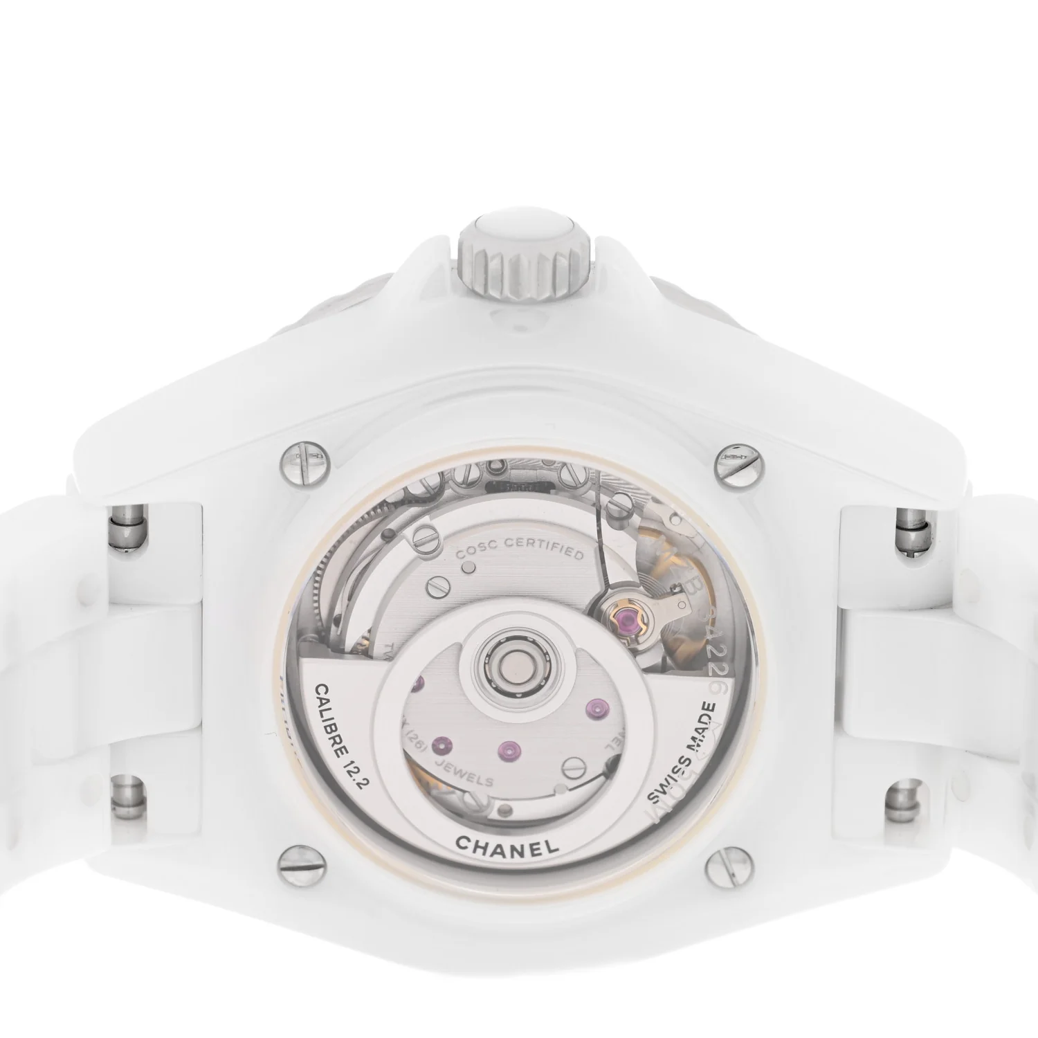 Stainless Steel Ceramic Diamond Bezel 33mm J12 Automatic Watch White - Image 4