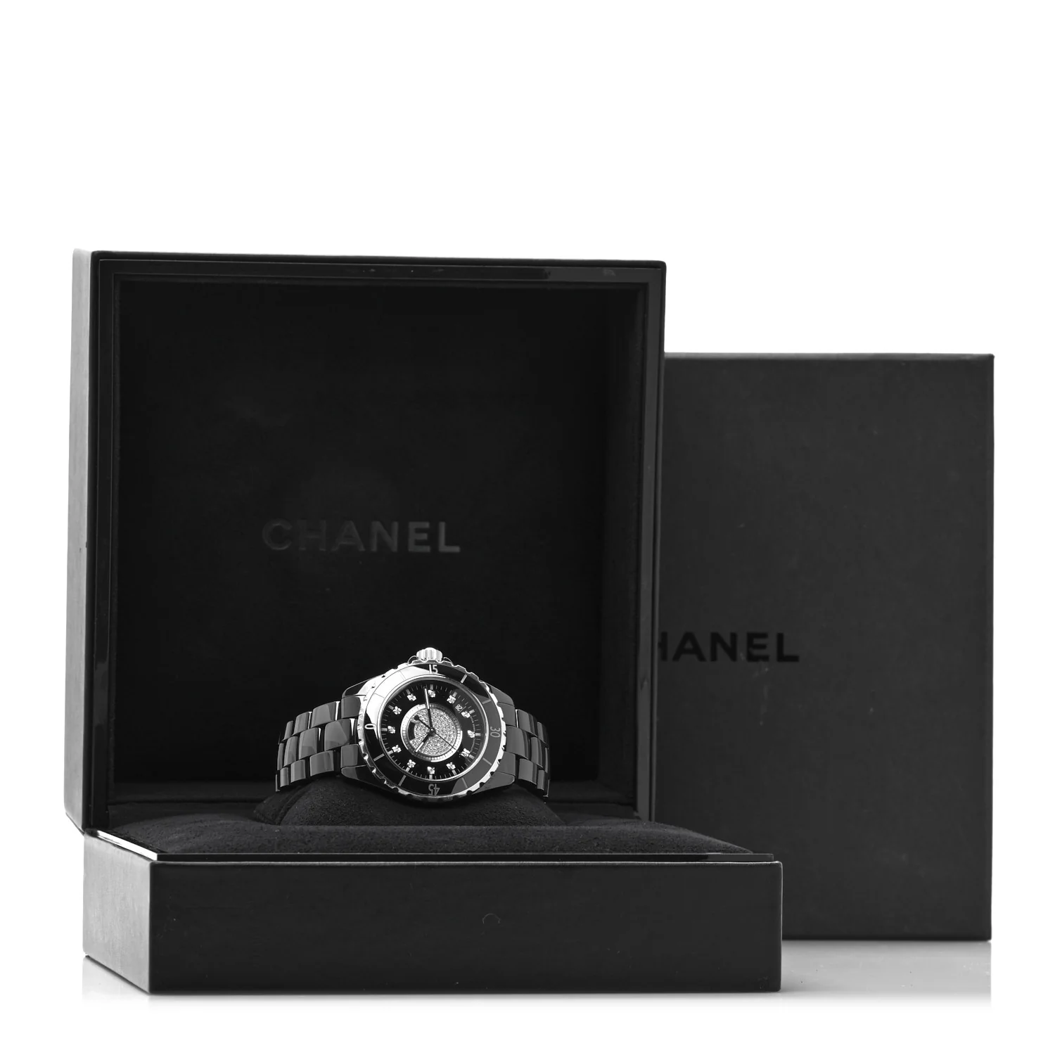Stainless Steel Ceramic Diamond Dial 38mm J12 Quartz Watch Black - Image 5