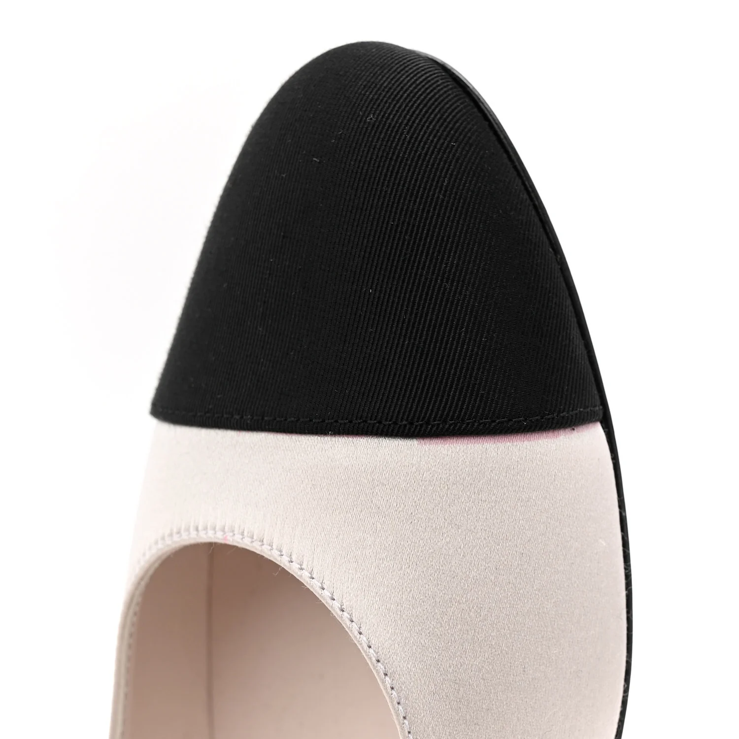 Strass Satin Grosgrain Mary Jane Flats 38 Ivory Black - Image 10
