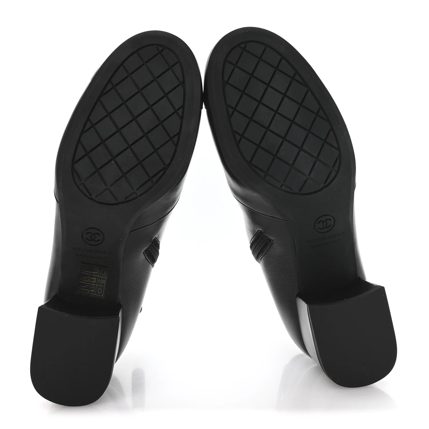 Stretch Lambskin Cap Toe CC Short Boots 37.5 Black - Image 6