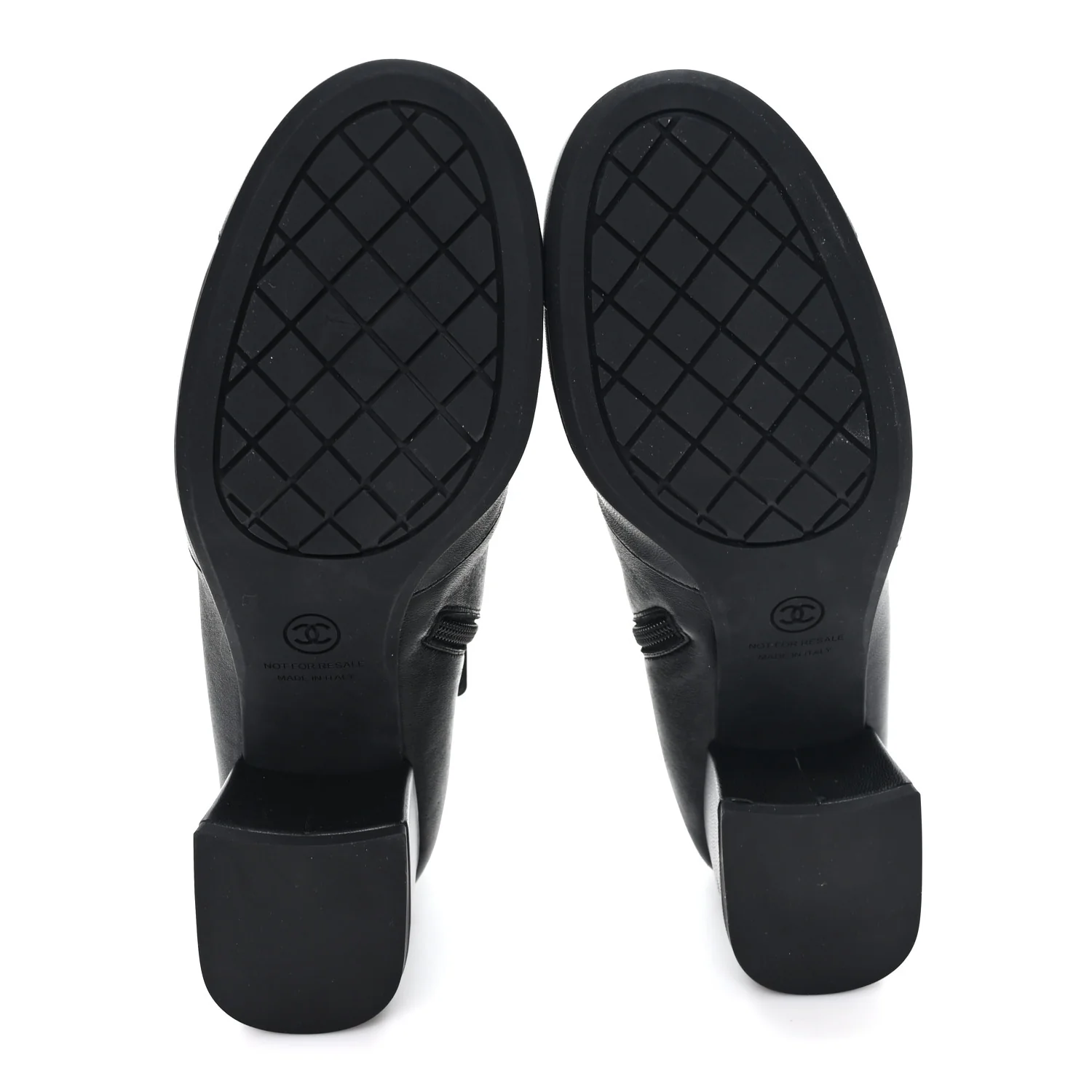 Stretch Lambskin Cap Toe CC Uniform Short Boots 39 Black - Image 6