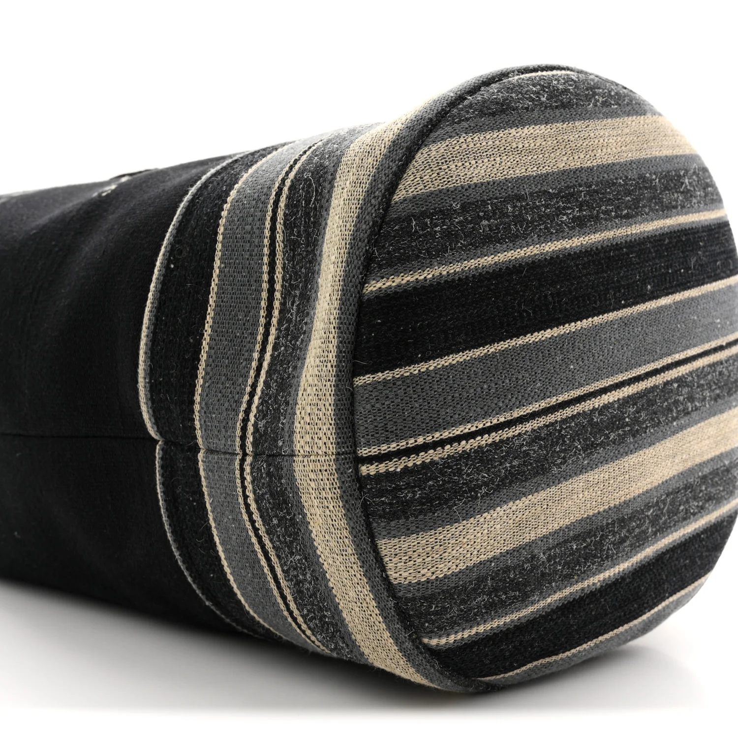 Striped Canvas Deauville Drawstring Backpack Black - Image 17