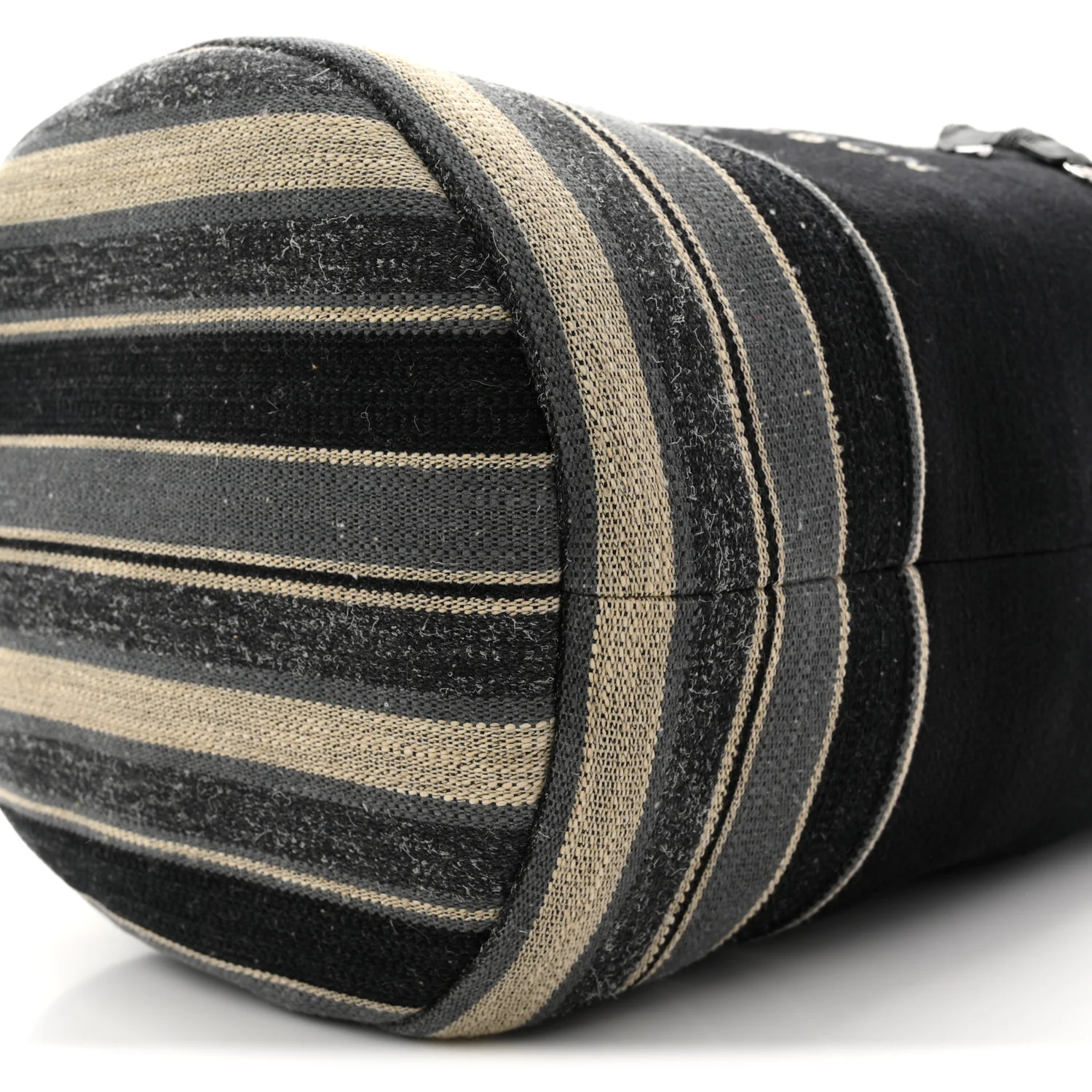 Striped Canvas Deauville Drawstring Backpack Black - Image 18