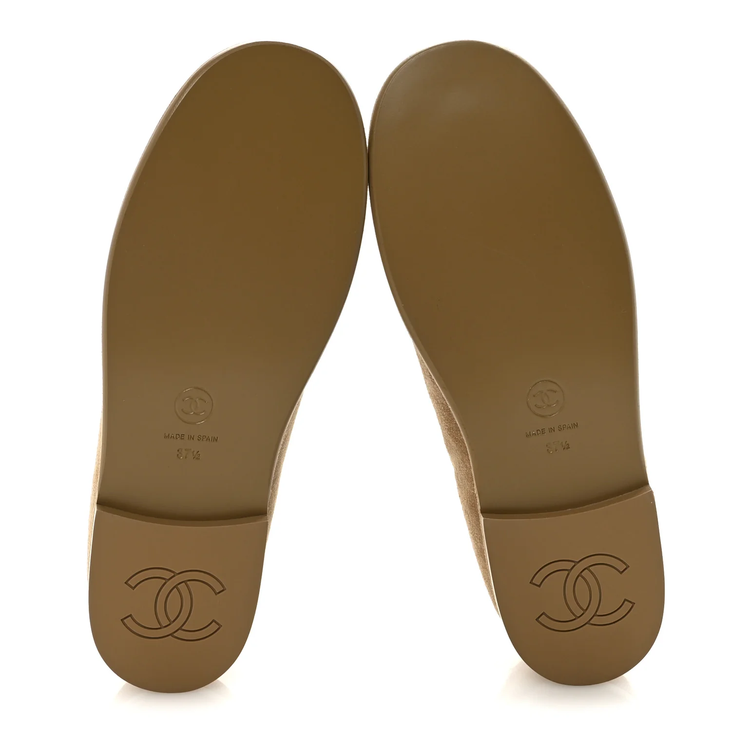 Suede Calfskin CC Loafers 37.5 Dark Beige - Image 6