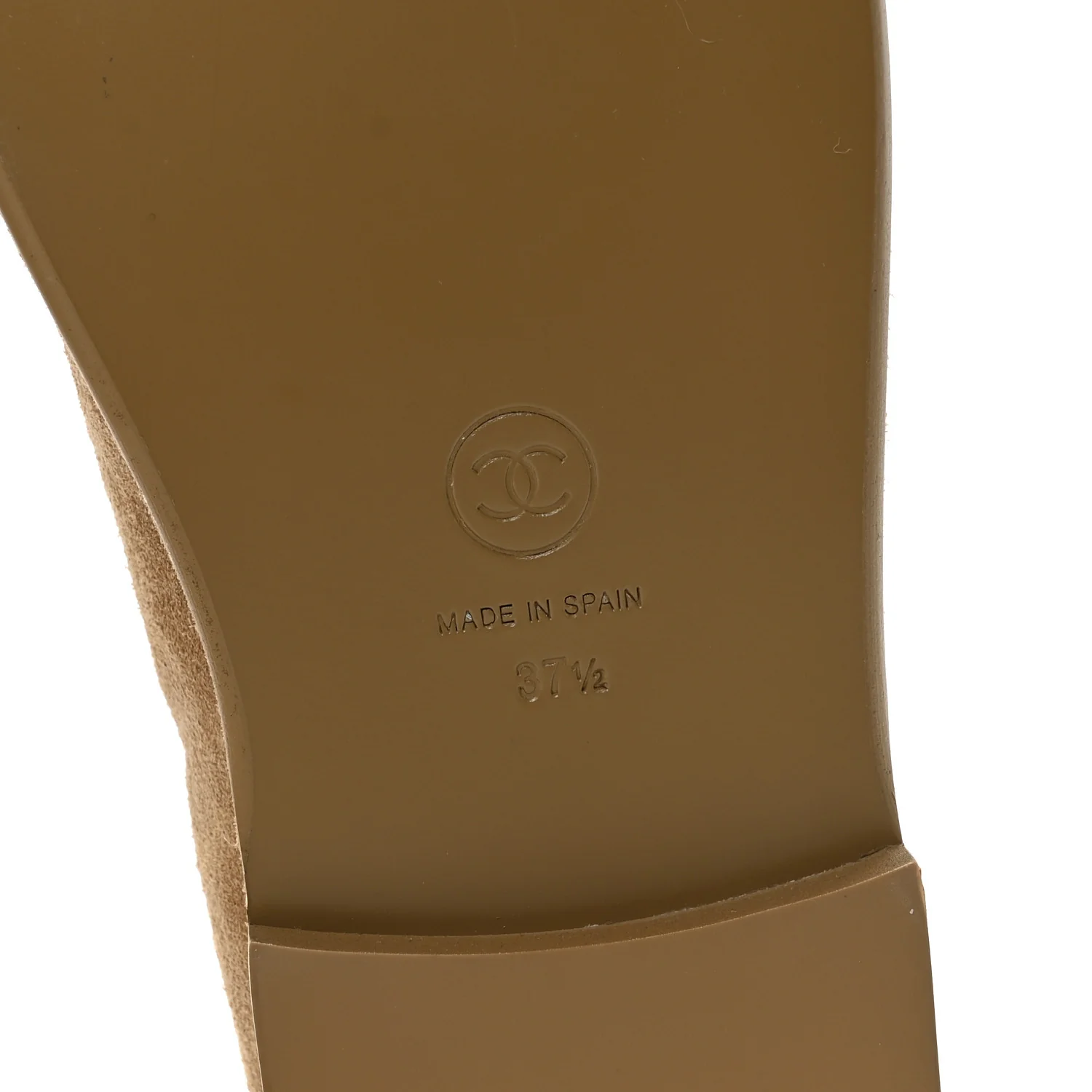 Suede Calfskin CC Loafers 37.5 Dark Beige - Image 7