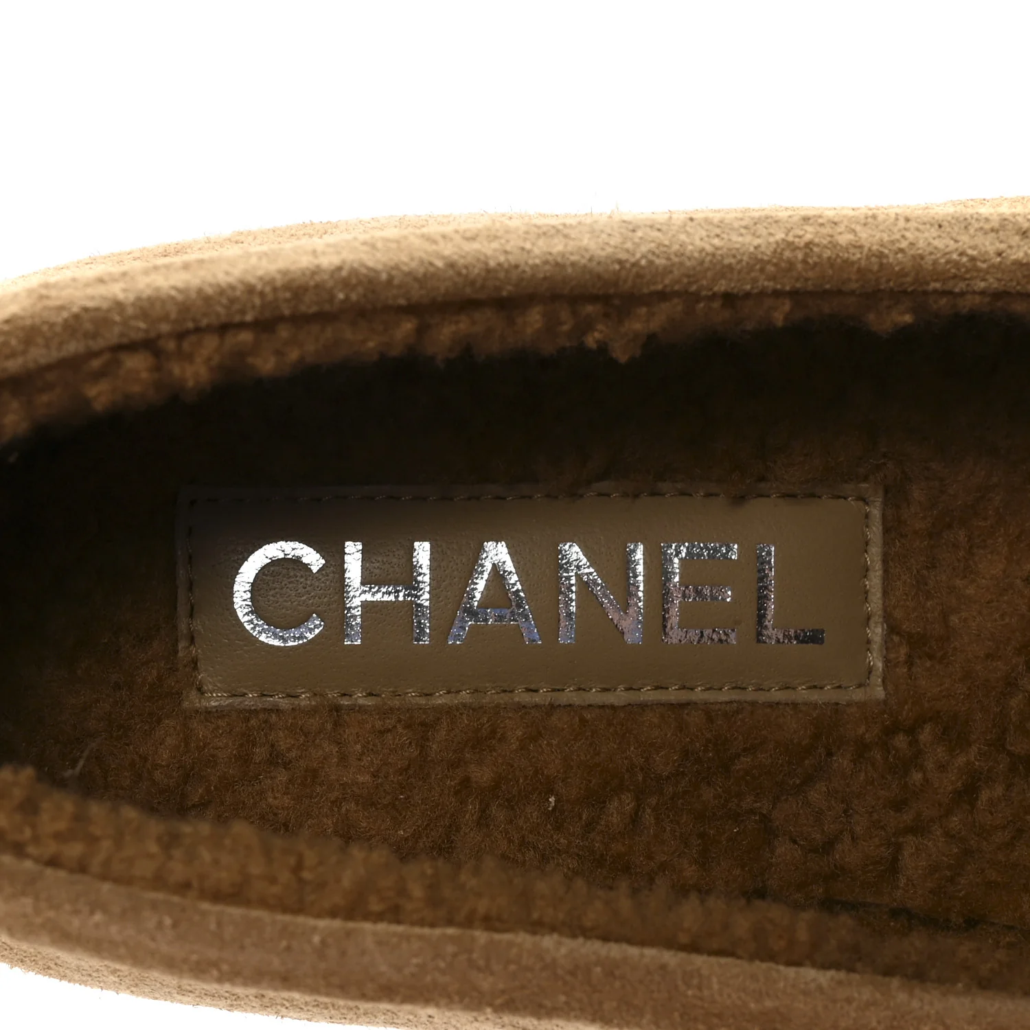 Suede Calfskin CC Loafers 37.5 Dark Beige - Image 8
