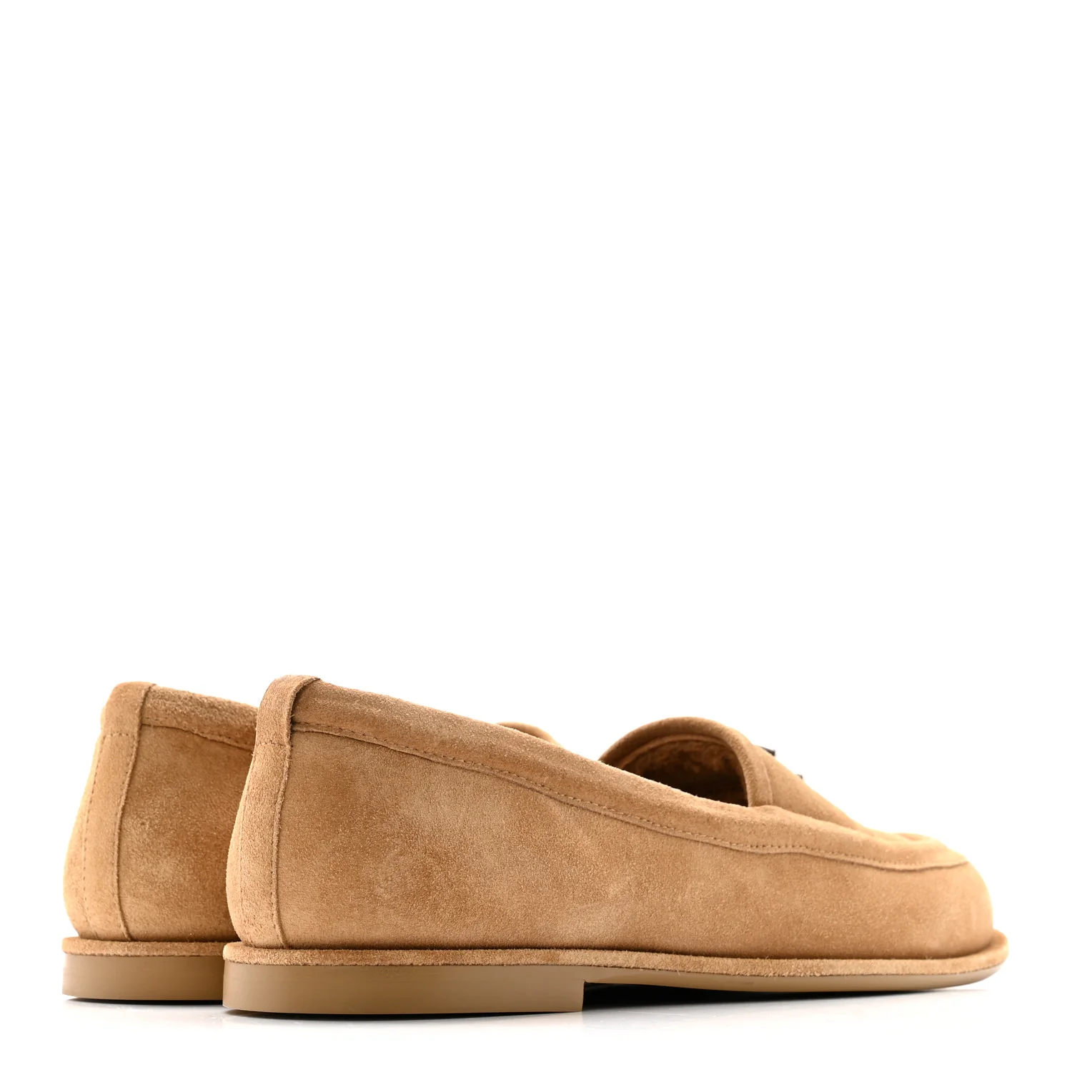 Suede Calfskin CC Loafers 38.5 Dark Beige - Image 5
