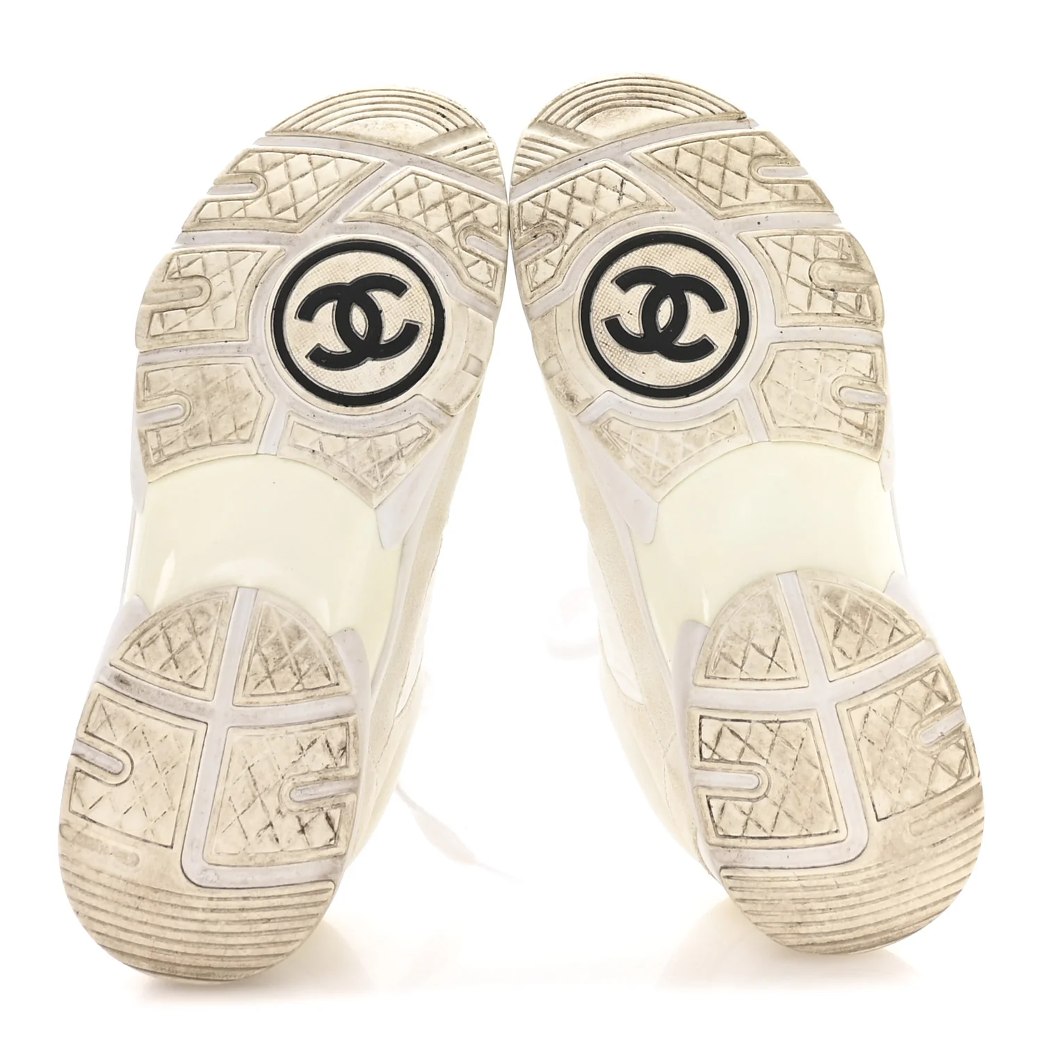 Suede Calfskin Fabric CC Sneakers 36 White - Image 6