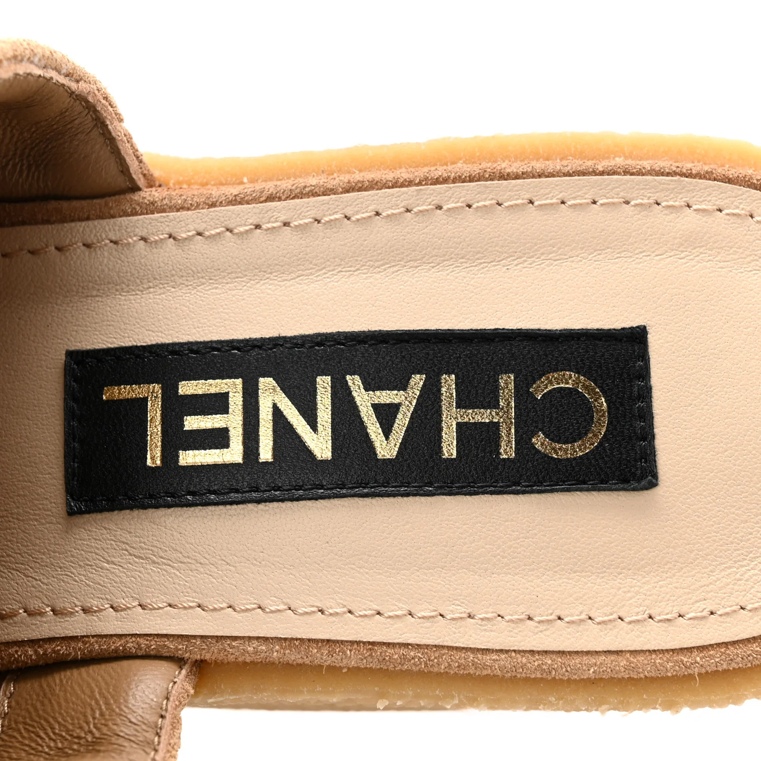 Suede Calfskin Lambskin Quilted CC Mules 40 Beige Black - Image 8