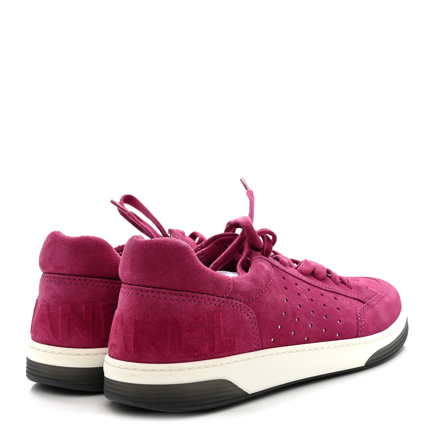 Suede Calfskin Logo Sneakers 41 Dark Pink - Image 5