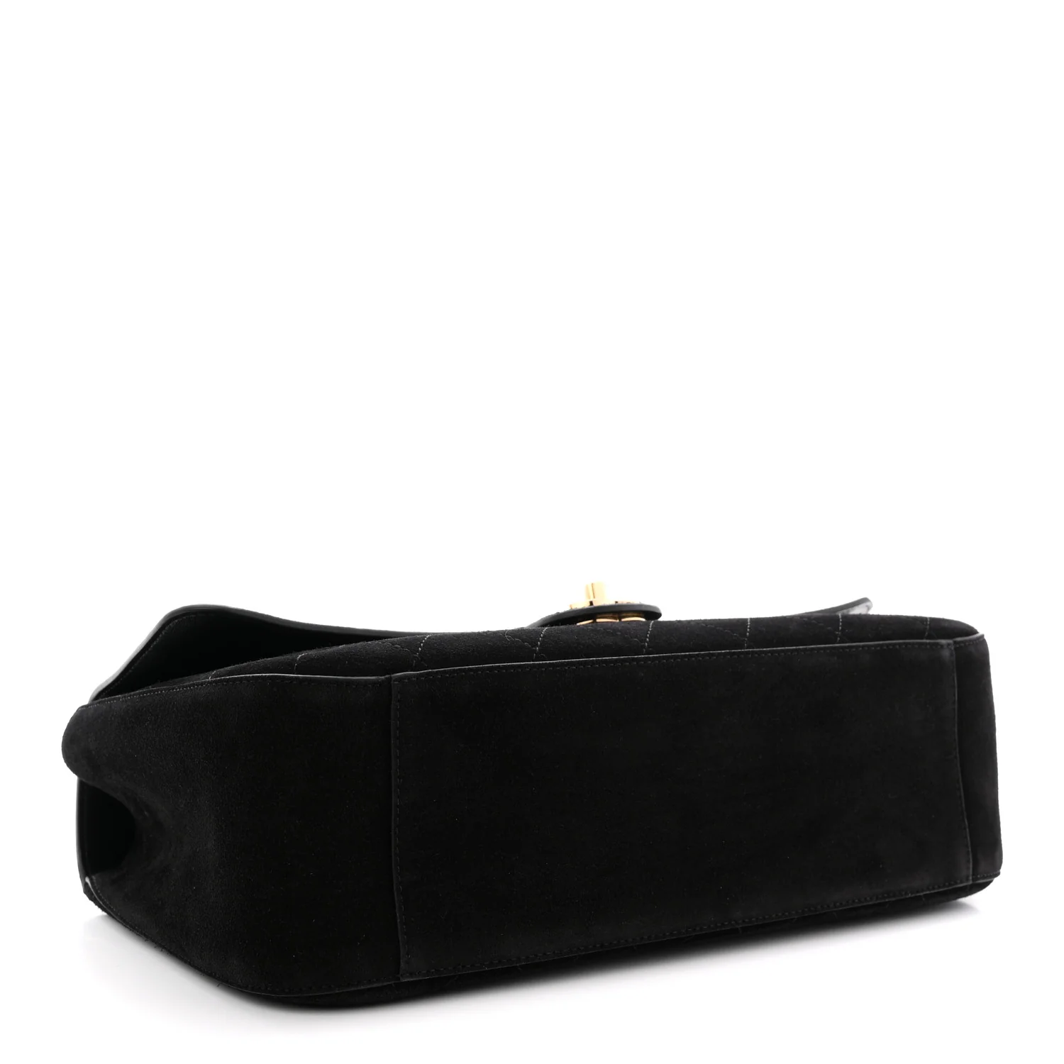 Suede Calfskin Small Souplissimo Maxi Flap Black - Image 4
