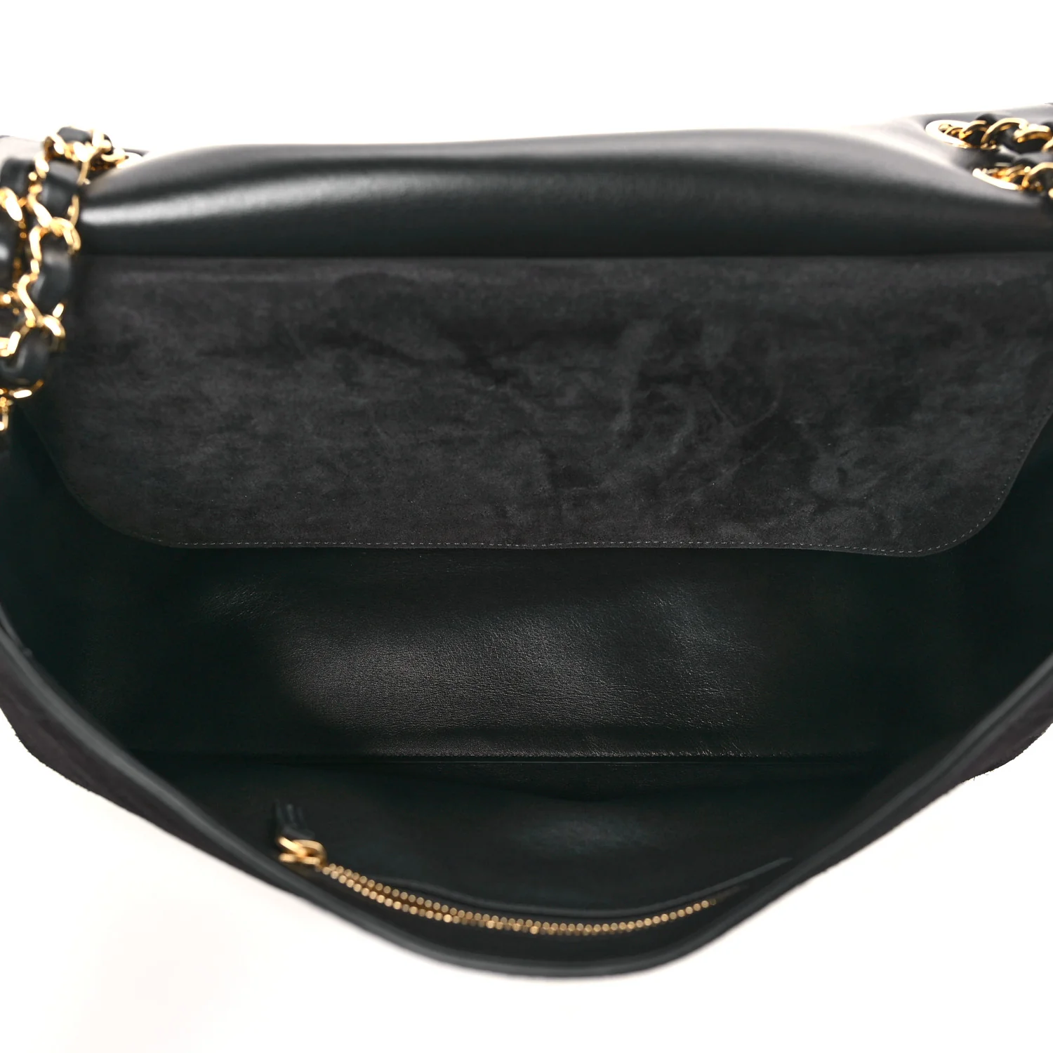 Suede Calfskin Small Souplissimo Maxi Flap Black - Image 4