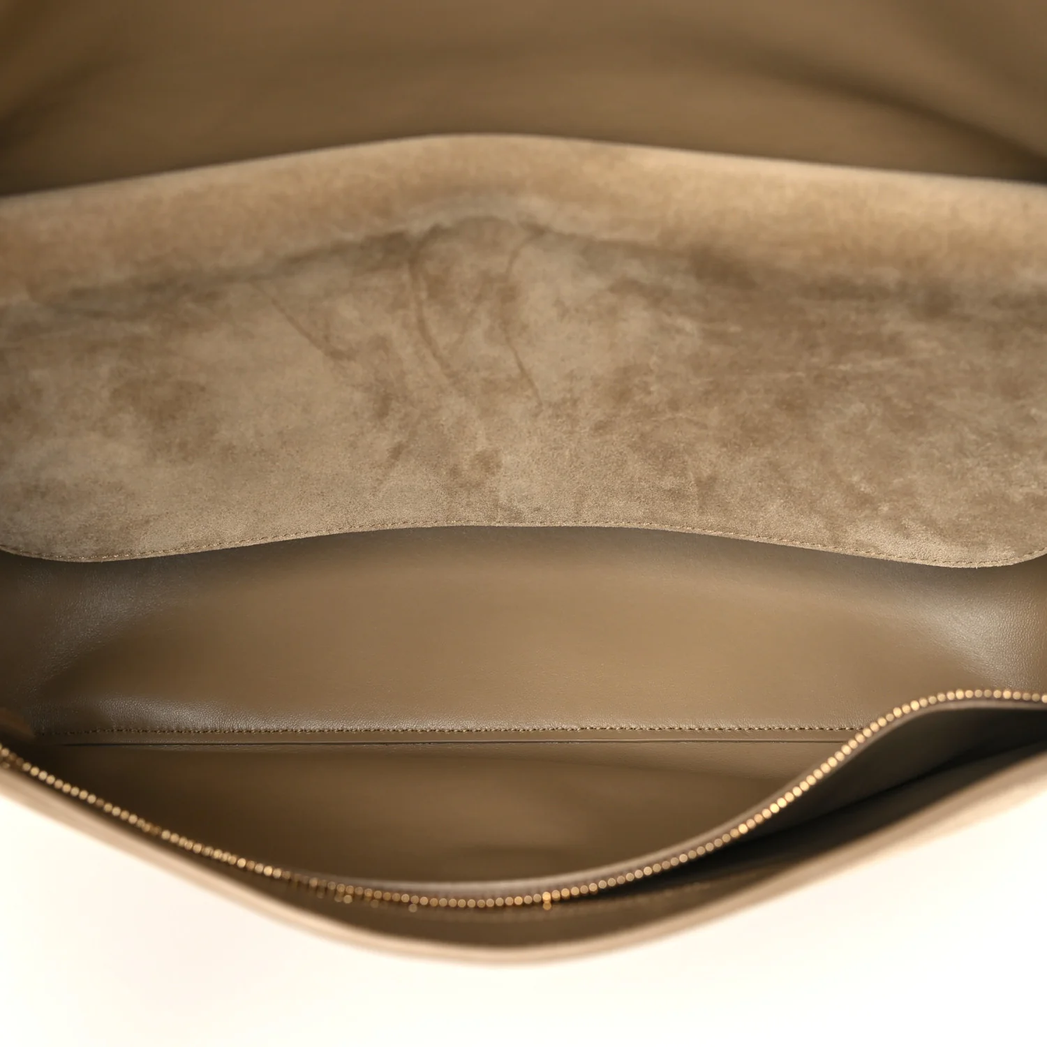 Suede Calfskin Small Souplissimo Maxi Flap Dark Beige - Image 4