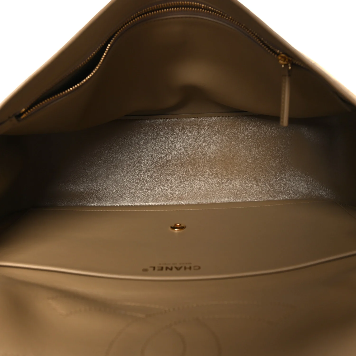 Suede Calfskin Small Souplissimo Maxi Flap Dark Beige - Image 4