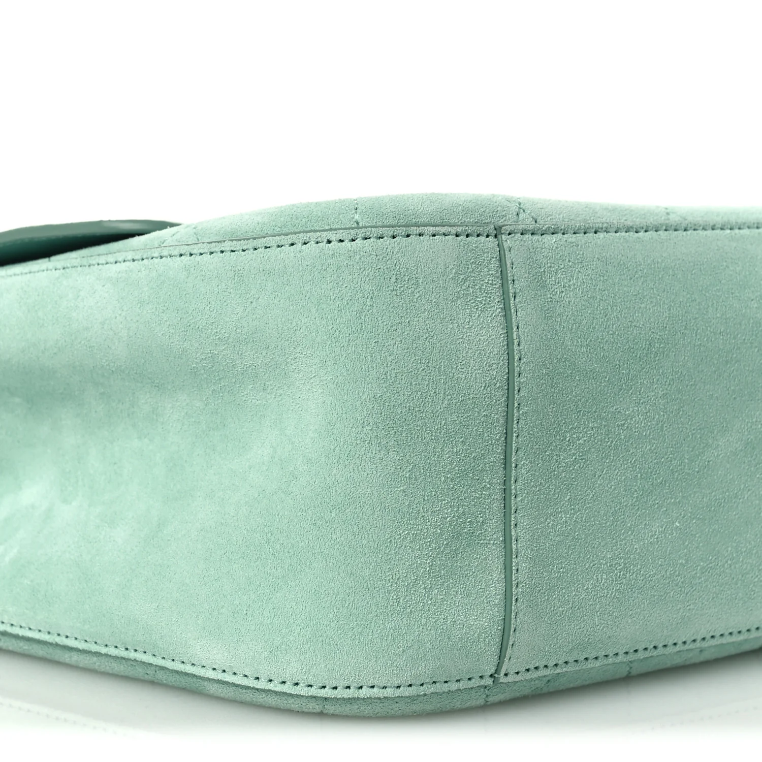 Suede Calfskin Small Souplissimo Maxi Flap Green - Image 17